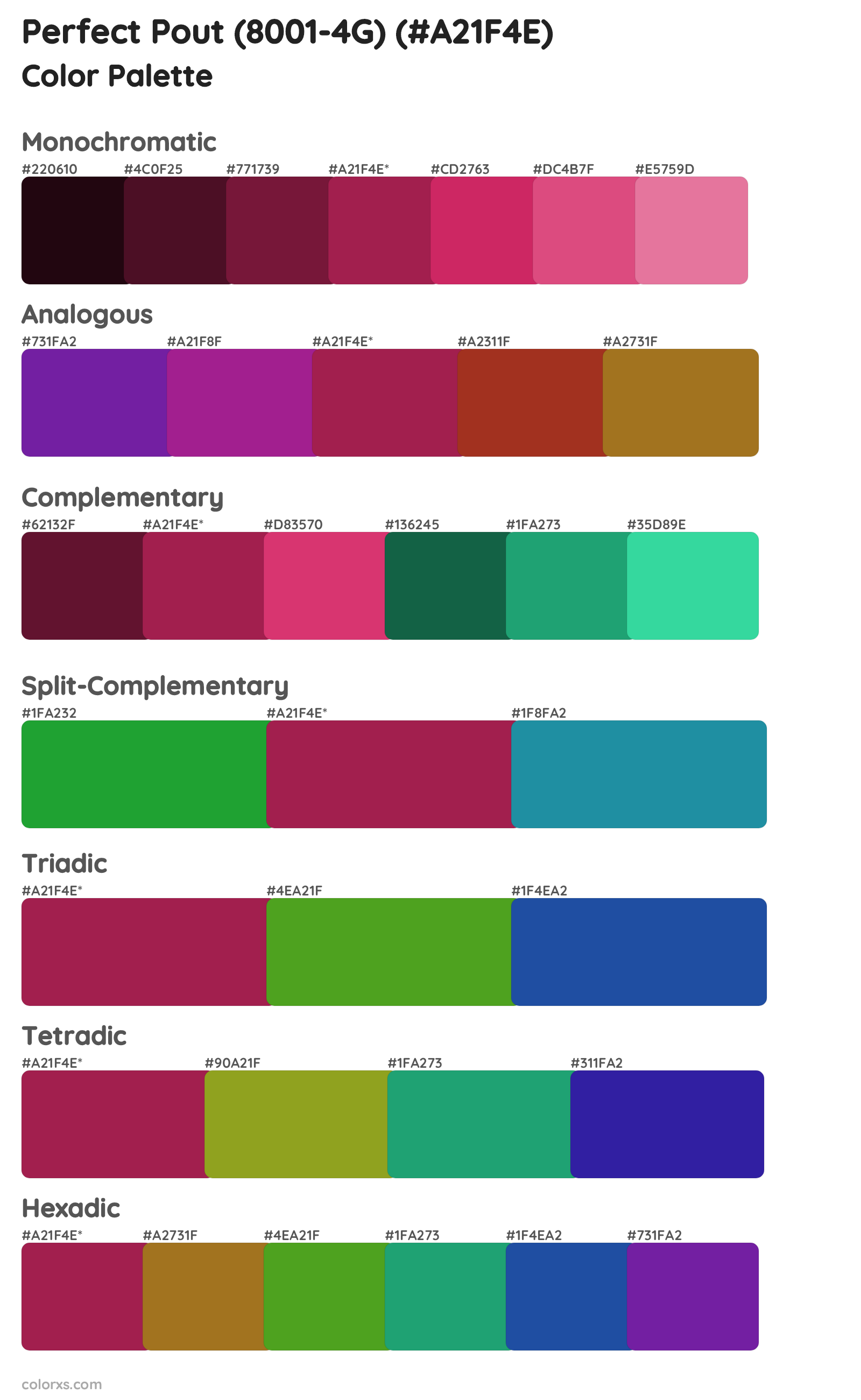 Perfect Pout (8001-4G) Color Scheme Palettes