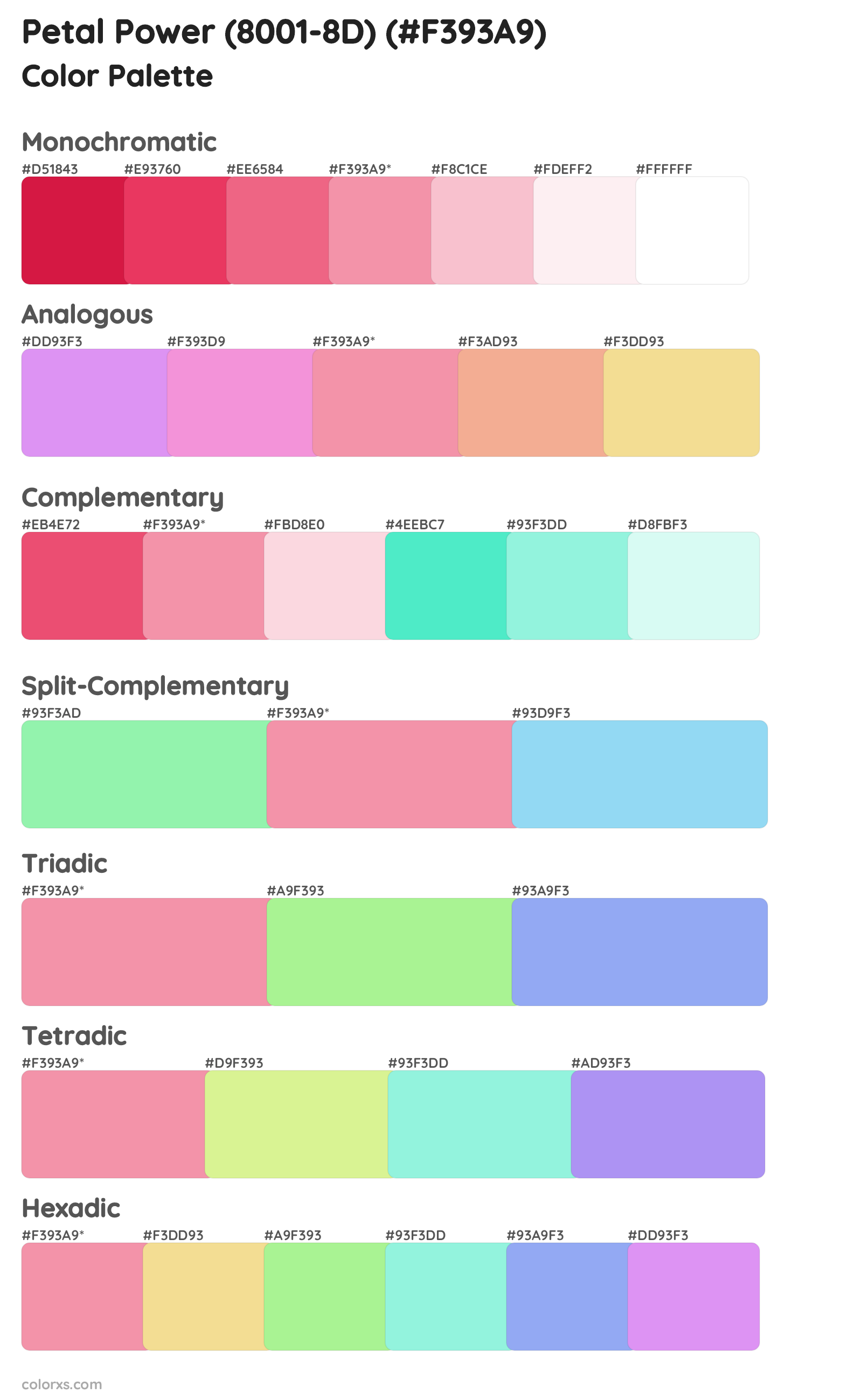 Petal Power (8001-8D) Color Scheme Palettes