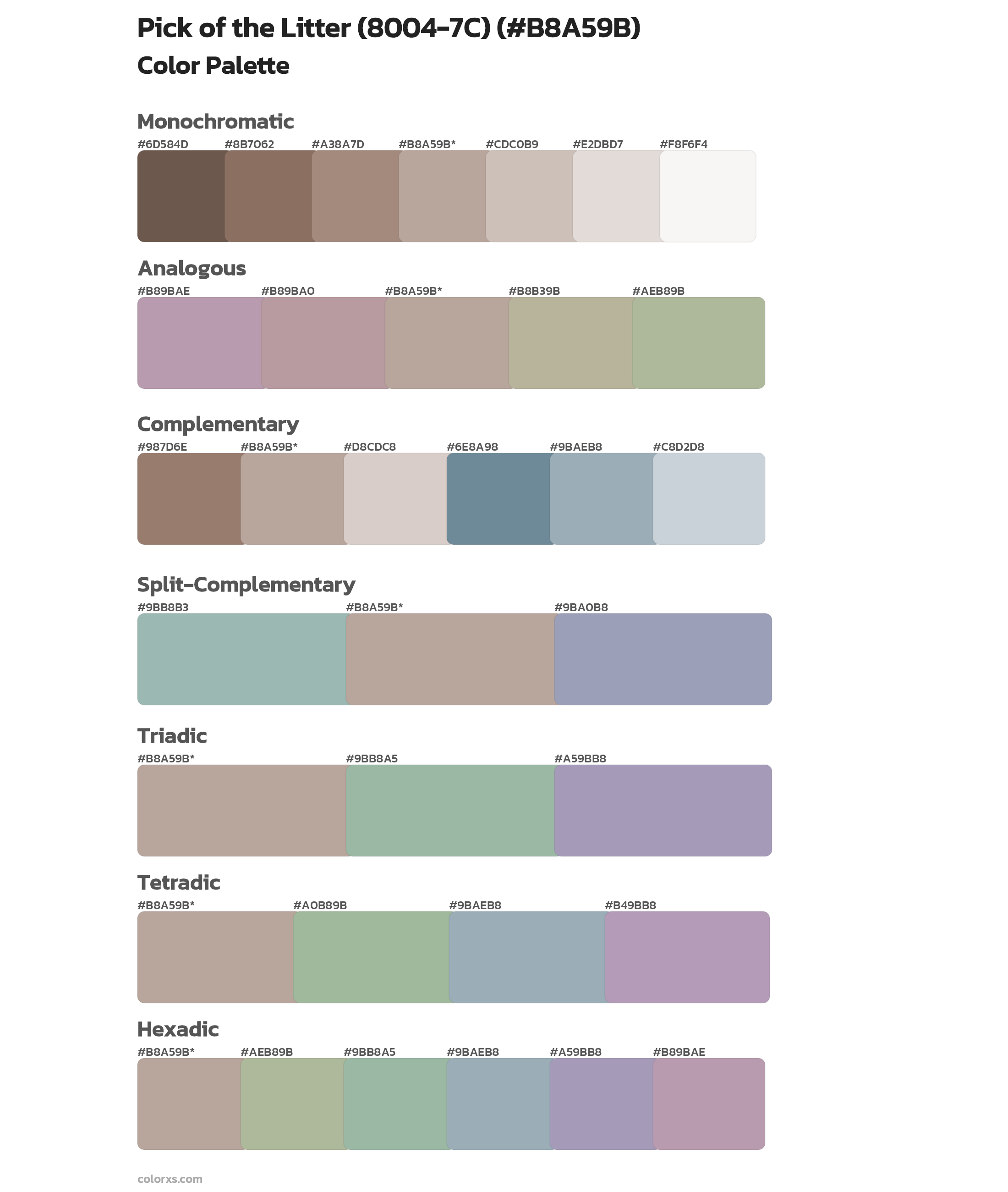 Pick of the Litter (8004-7C) Color Scheme Palettes