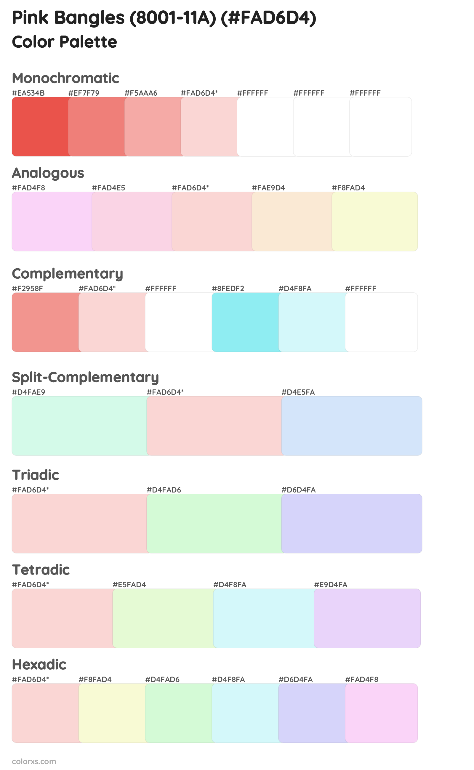 Pink Bangles (8001-11A) Color Scheme Palettes