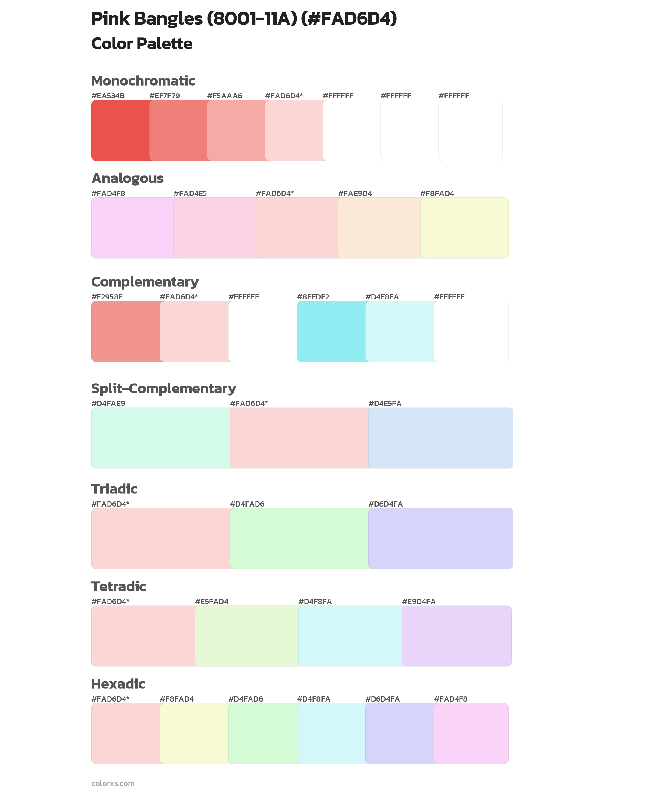 Pink Bangles (8001-11A) Color Scheme Palettes