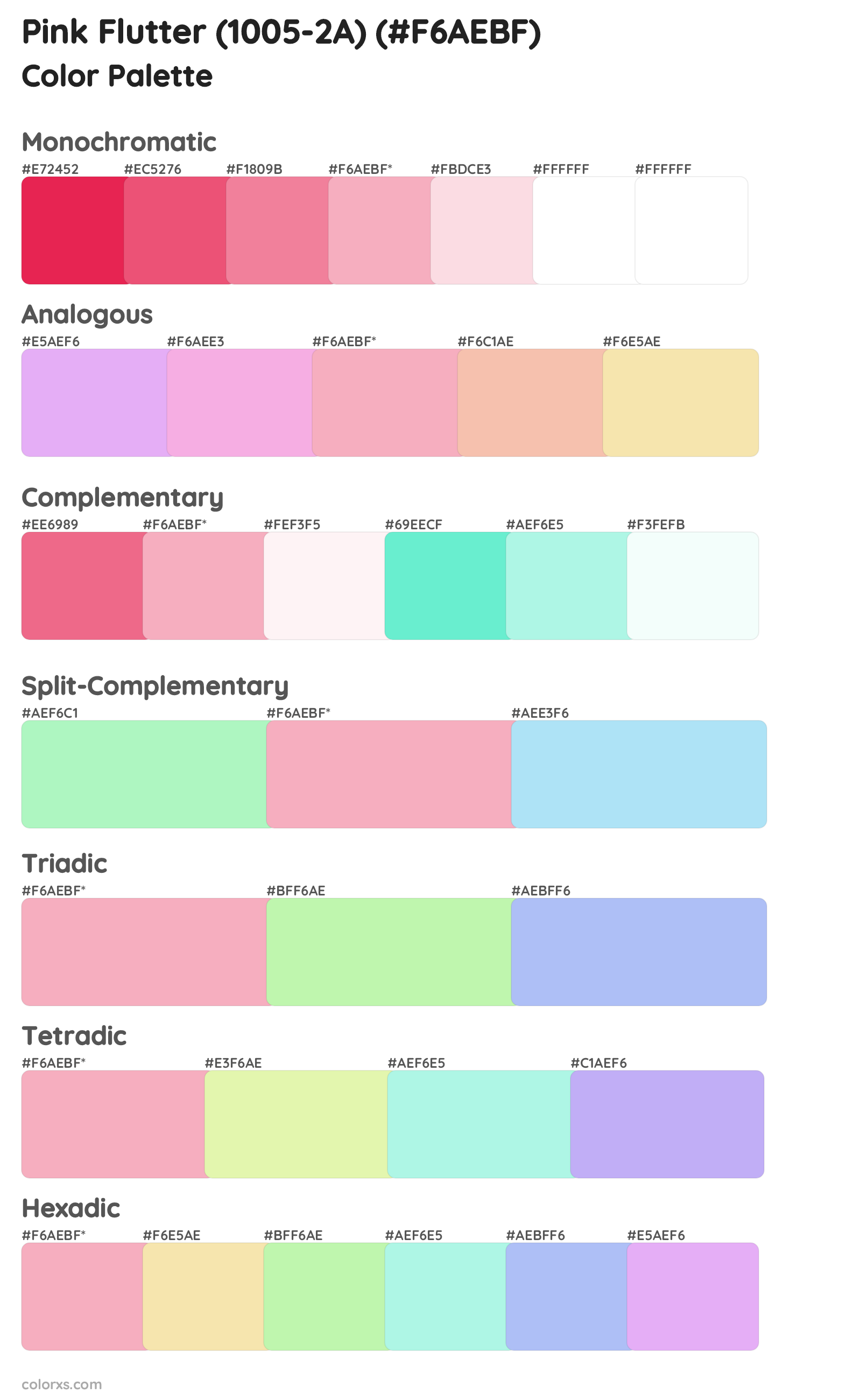 Pink Flutter (1005-2A) Color Scheme Palettes