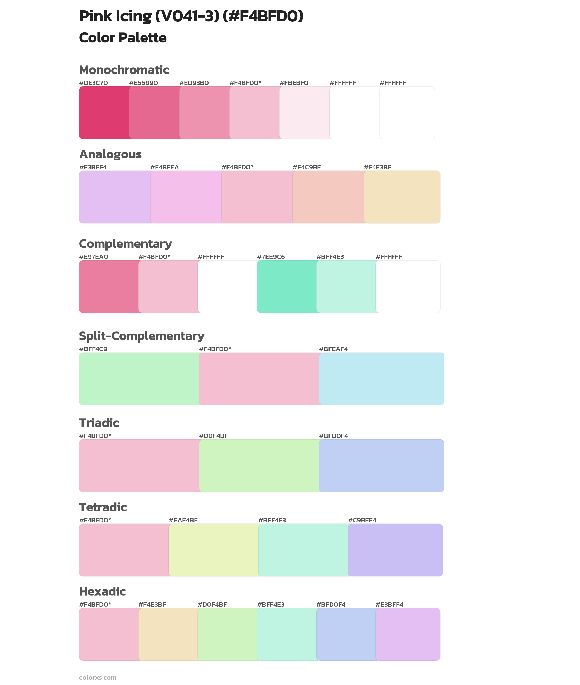 Pink Icing (V041-3) Color Scheme Palettes