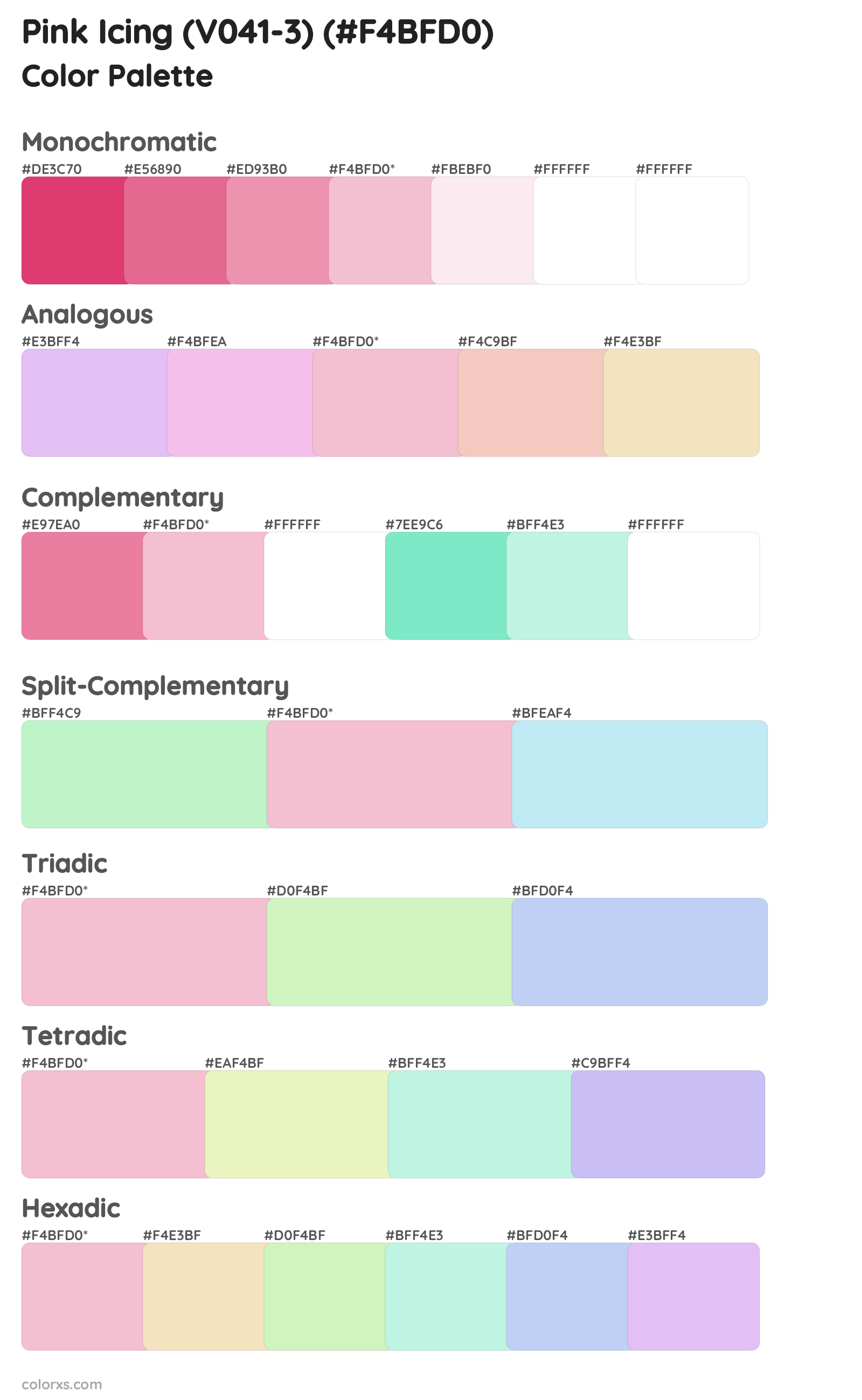 Pink Icing (V041-3) Color Scheme Palettes