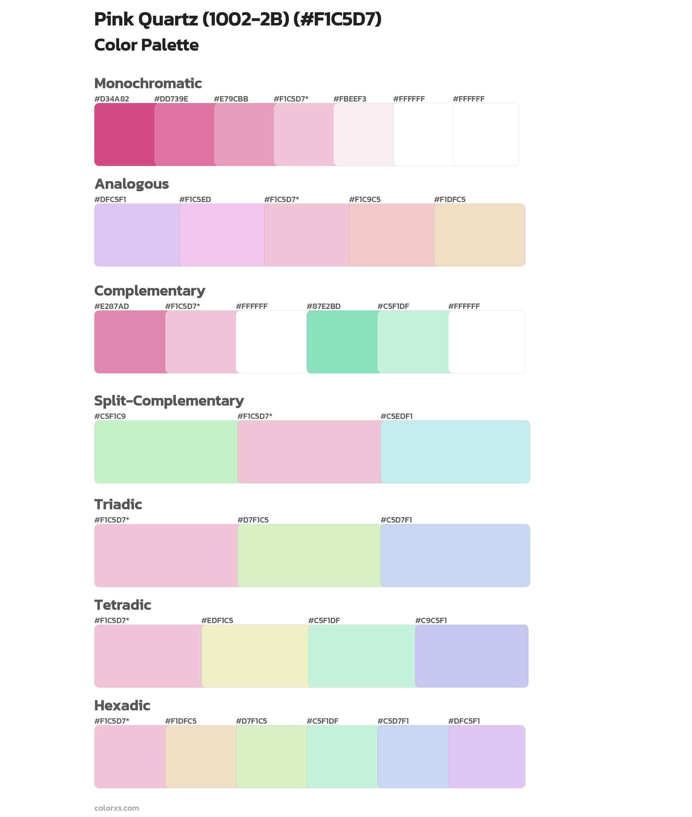 Pink Quartz (1002-2B) Color Scheme Palettes
