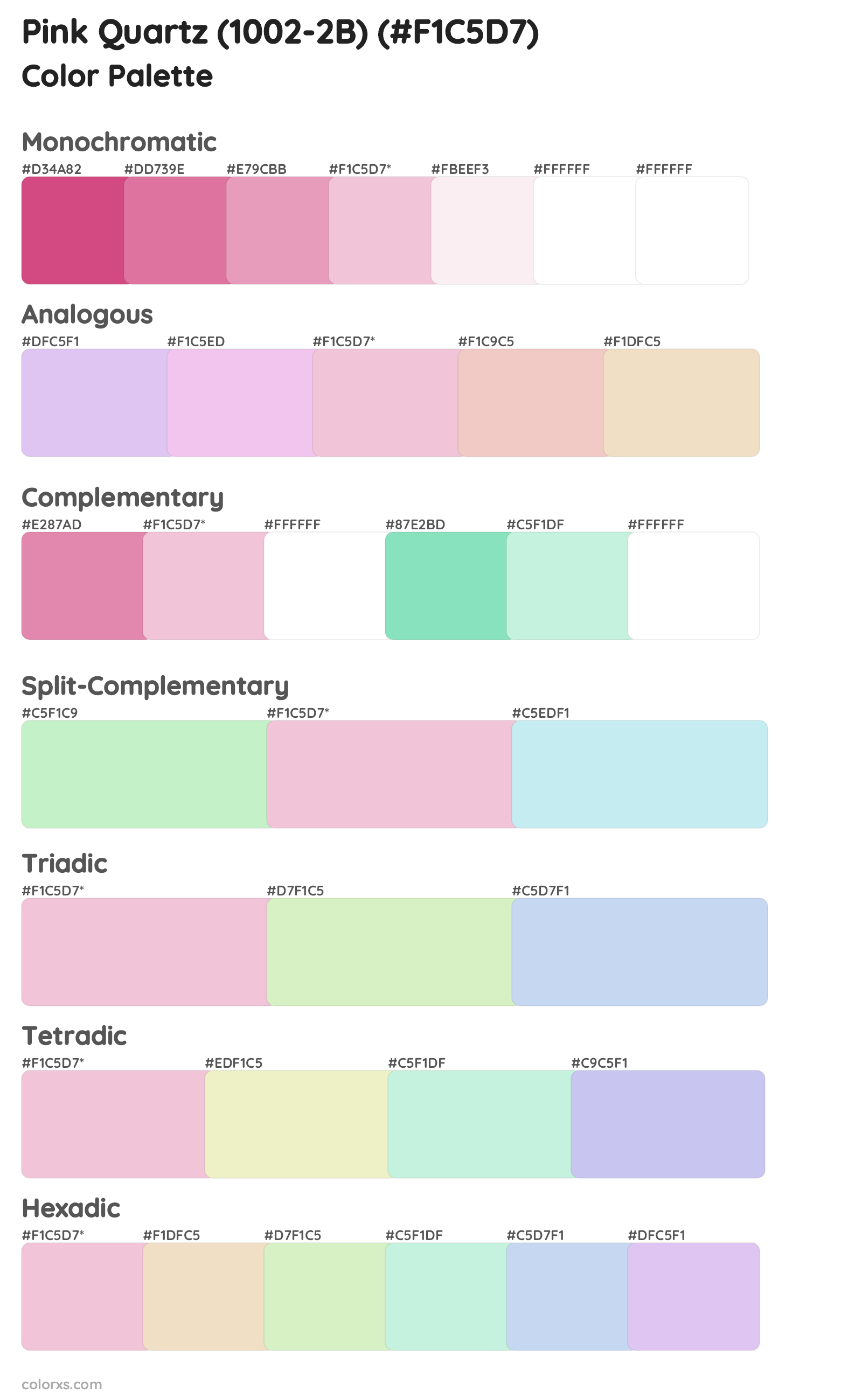 Pink Quartz (1002-2B) Color Scheme Palettes