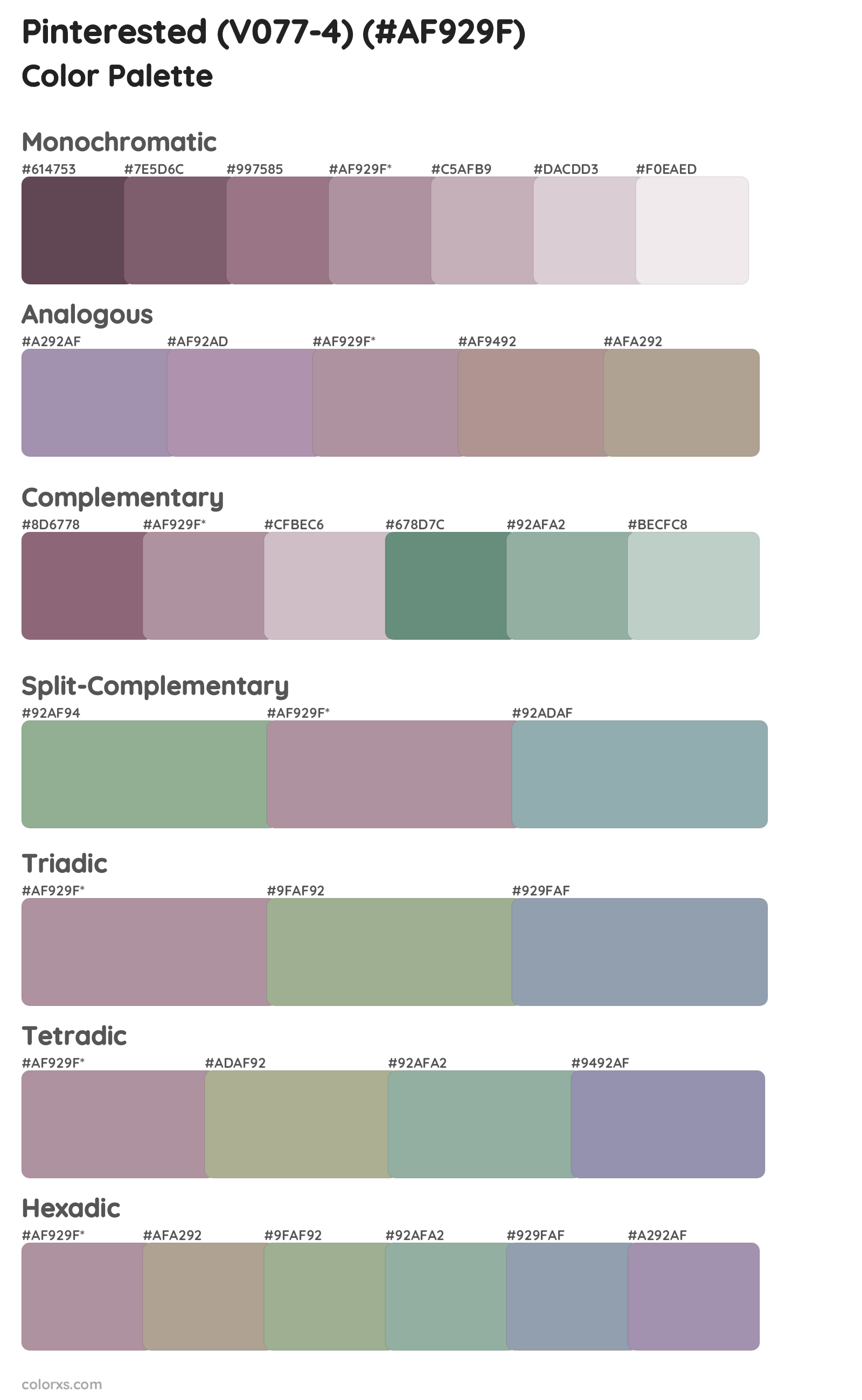 Pinterested (V077-4) Color Scheme Palettes