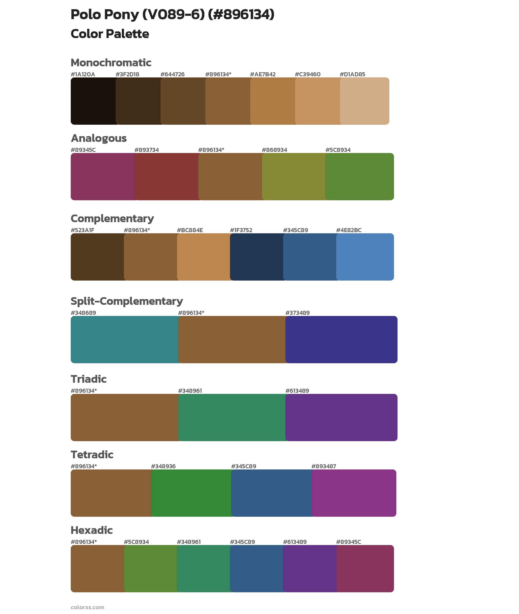 Polo Pony (V089-6) Color Scheme Palettes