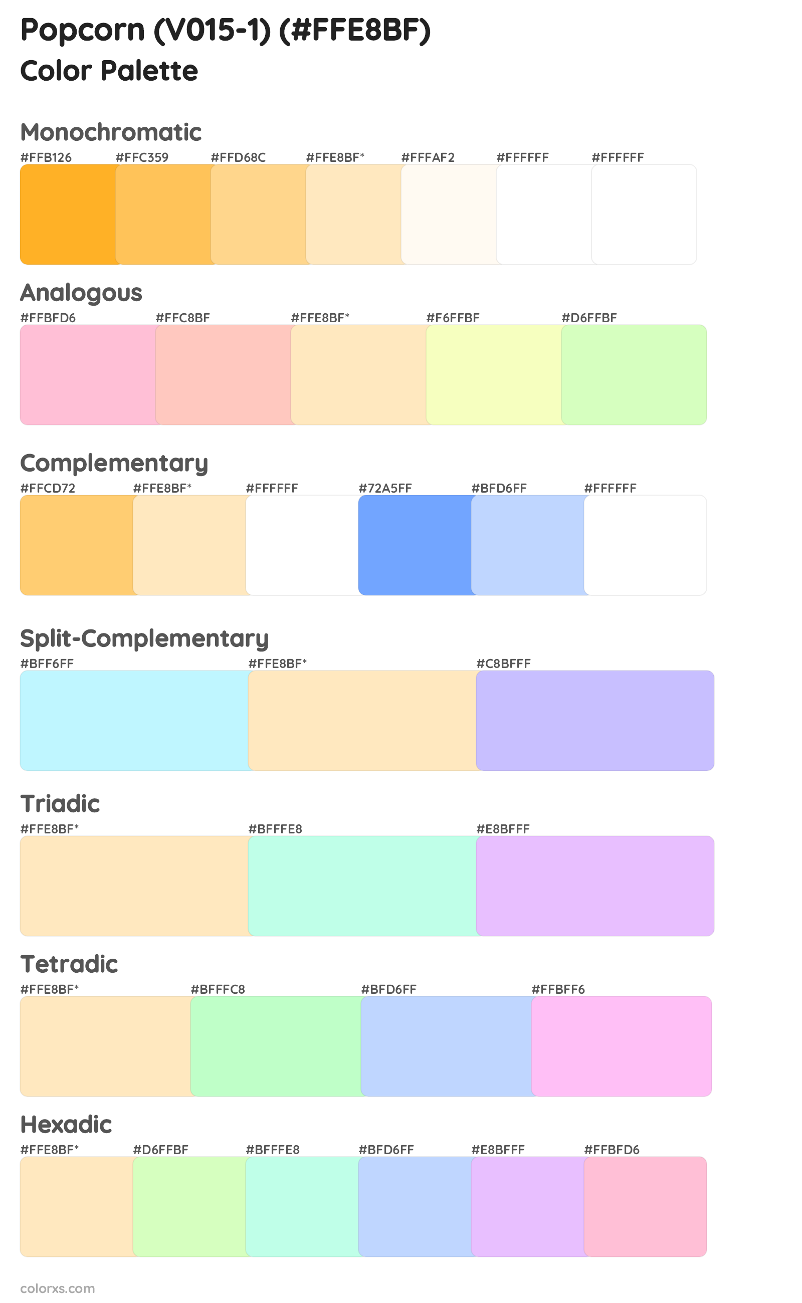 Popcorn (V015-1) Color Scheme Palettes