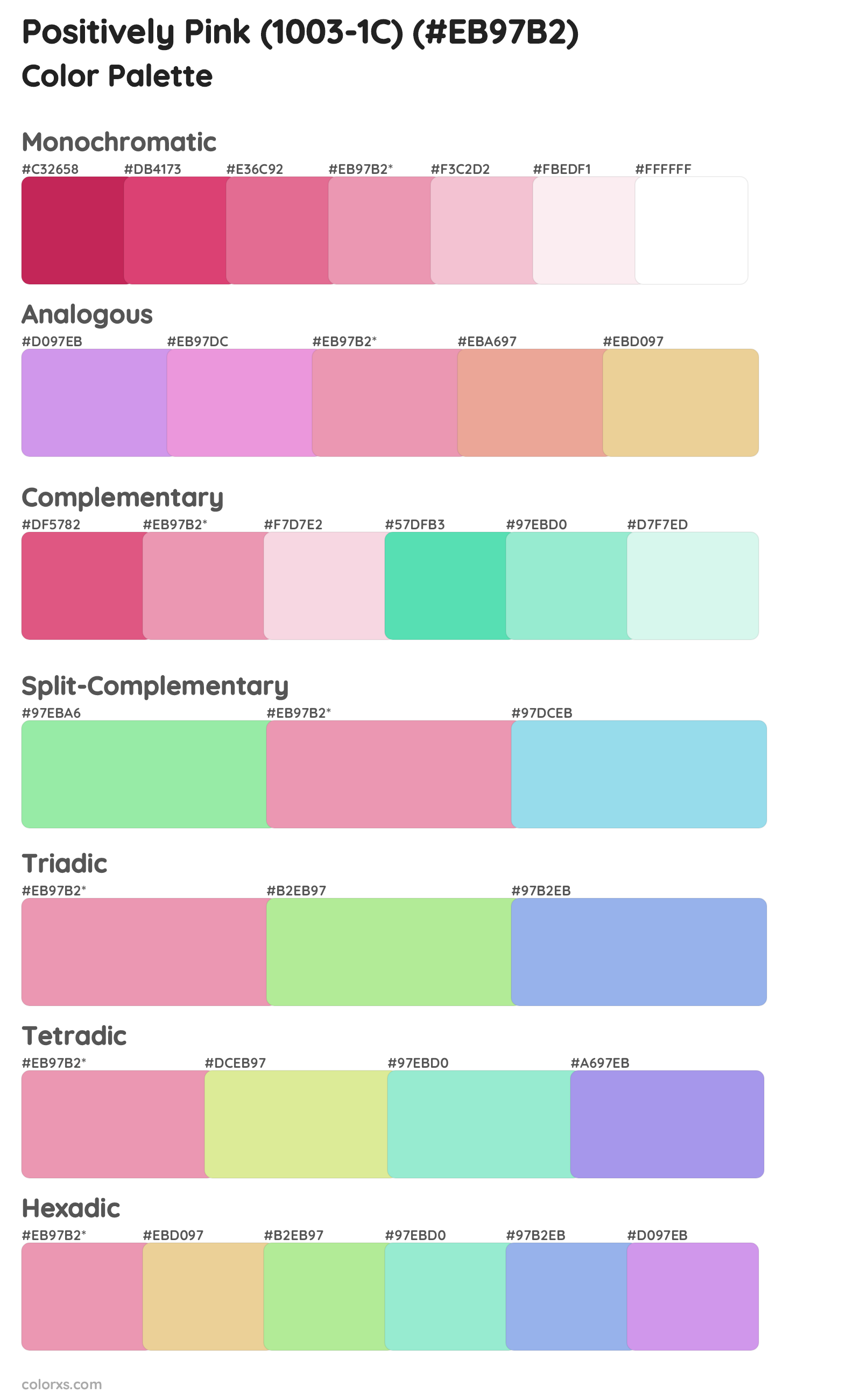Positively Pink (1003-1C) Color Scheme Palettes