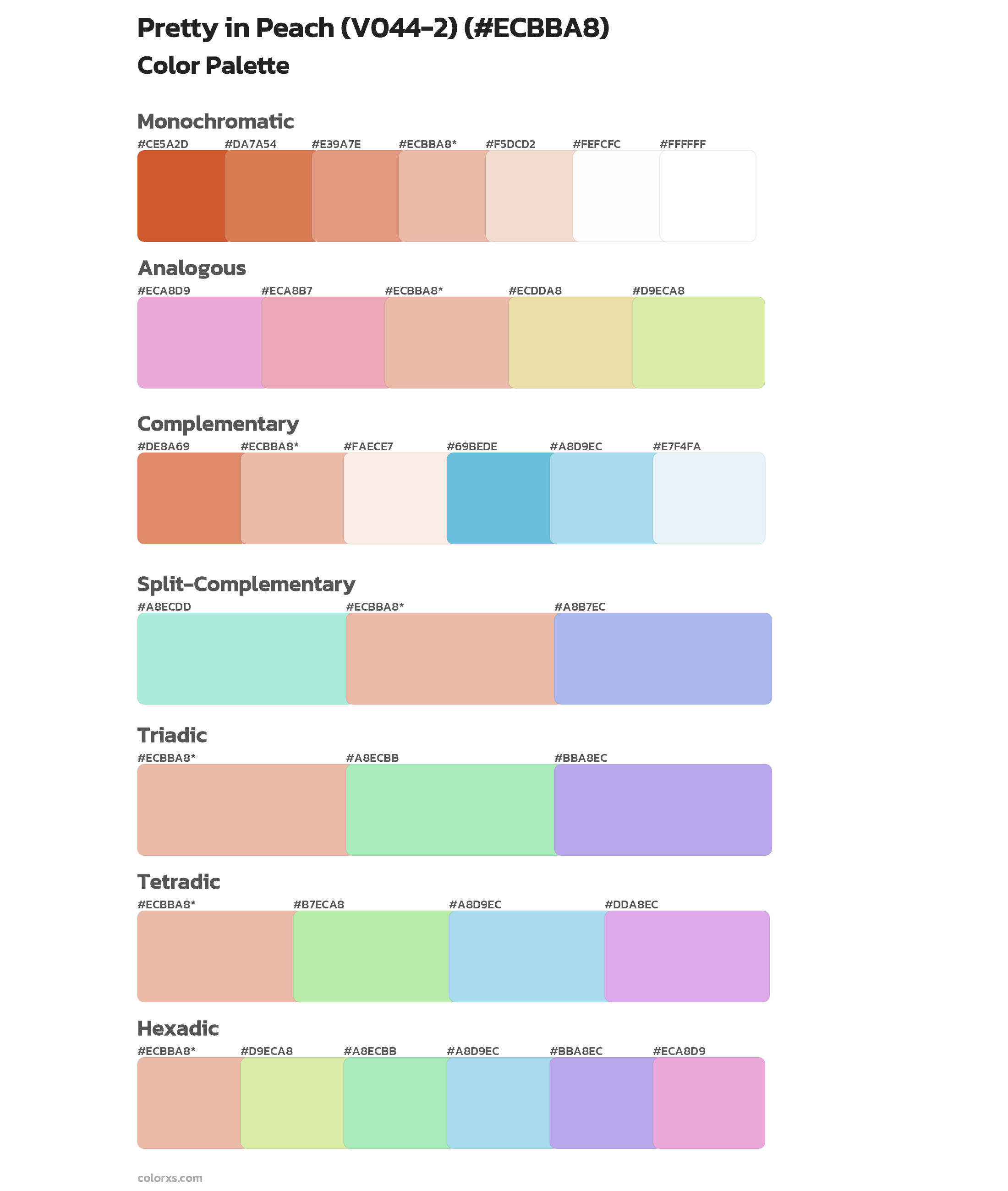 Pretty in Peach (V044-2) Color Scheme Palettes