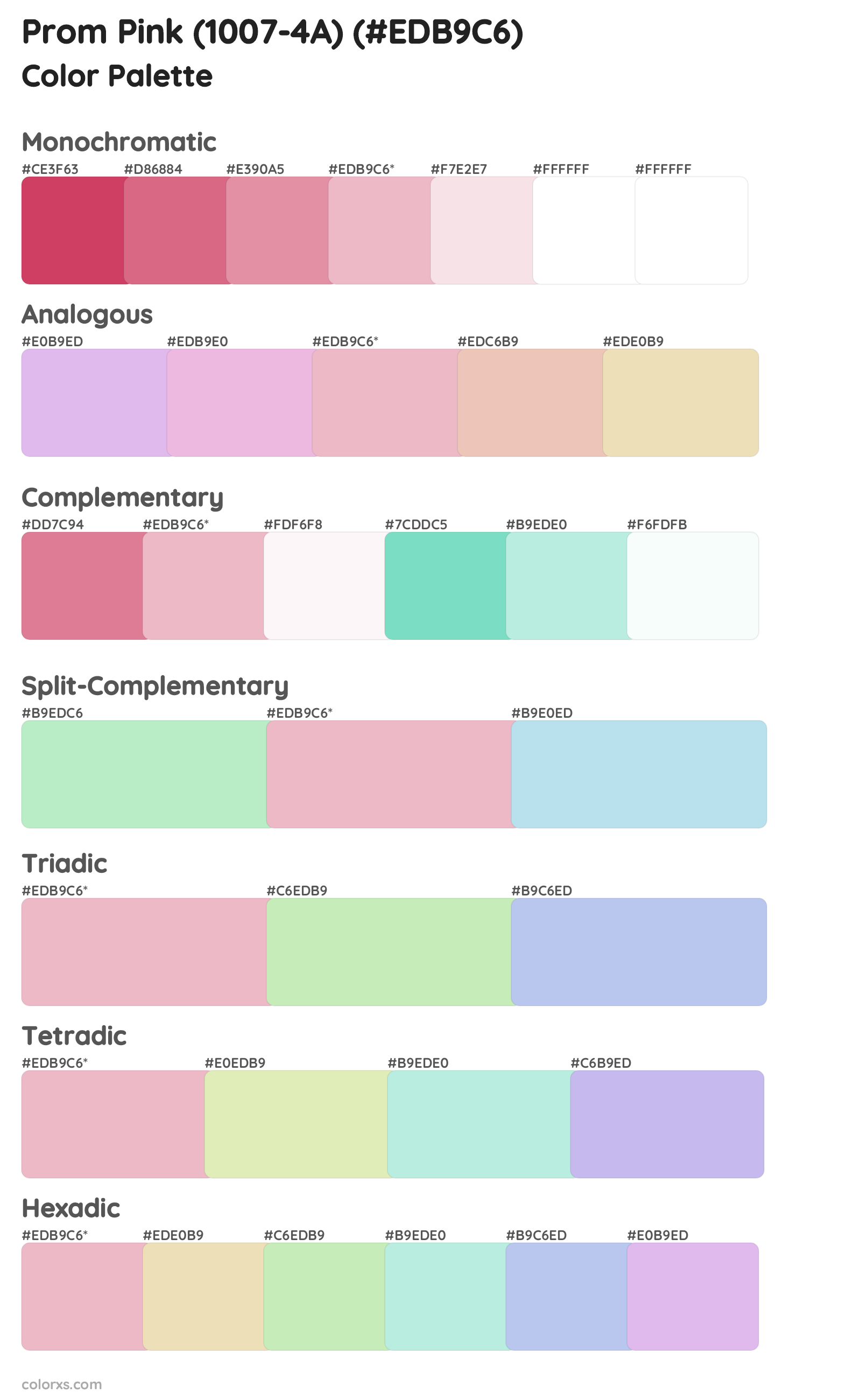 Prom Pink (1007-4A) Color Scheme Palettes