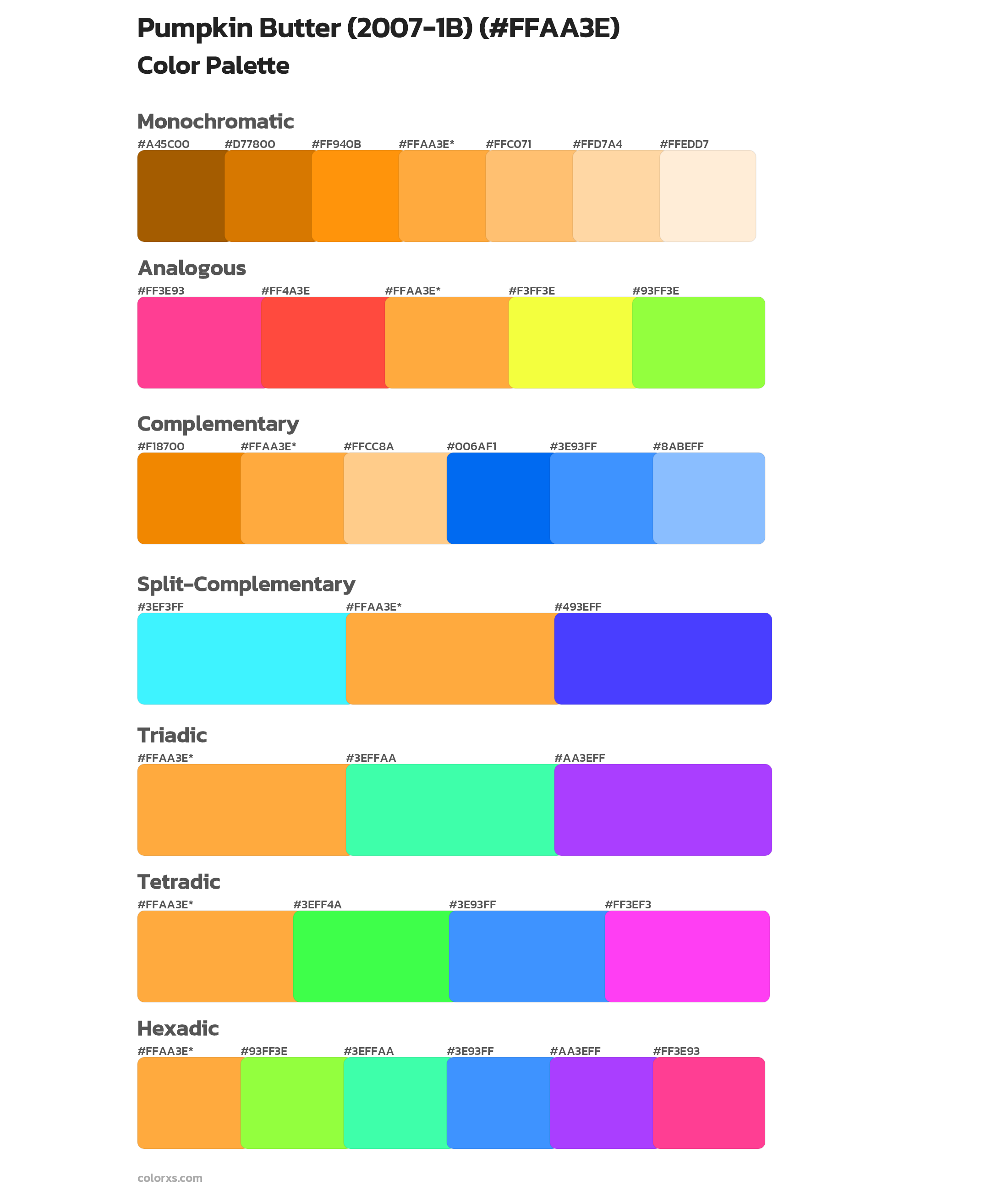 Pumpkin Butter (2007-1B) Color Scheme Palettes