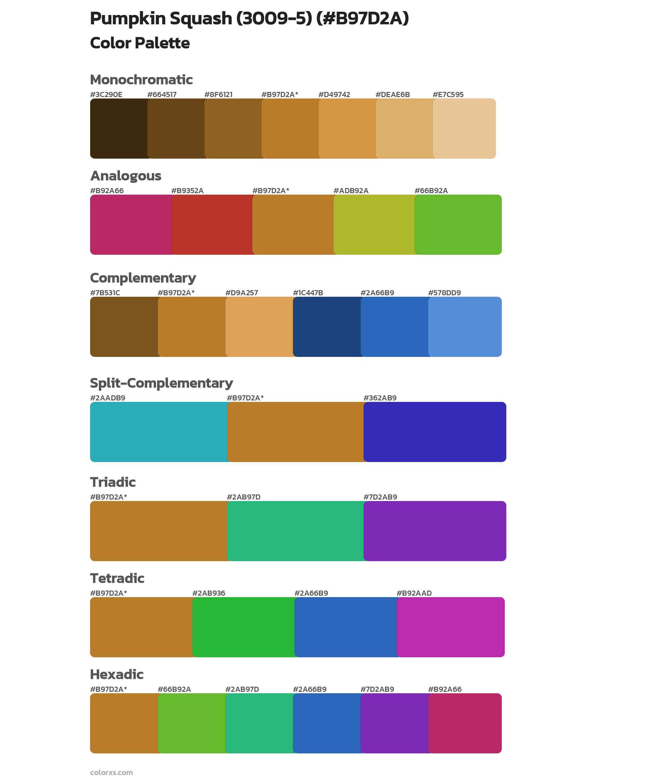 Pumpkin Squash (3009-5) Color Scheme Palettes