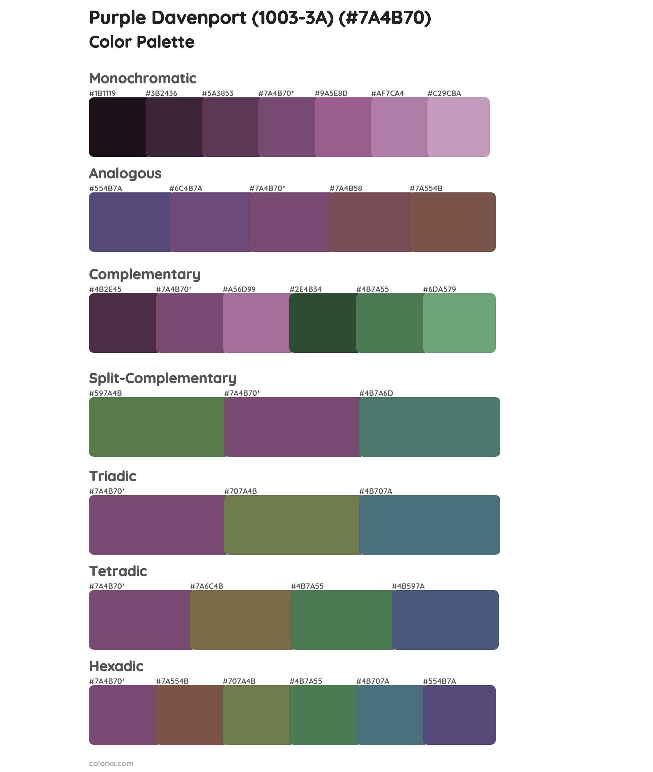 Purple Davenport (1003-3A) Color Scheme Palettes