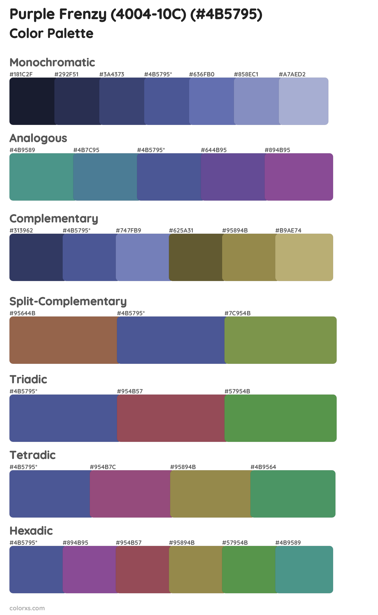 Purple Frenzy (4004-10C) Color Scheme Palettes