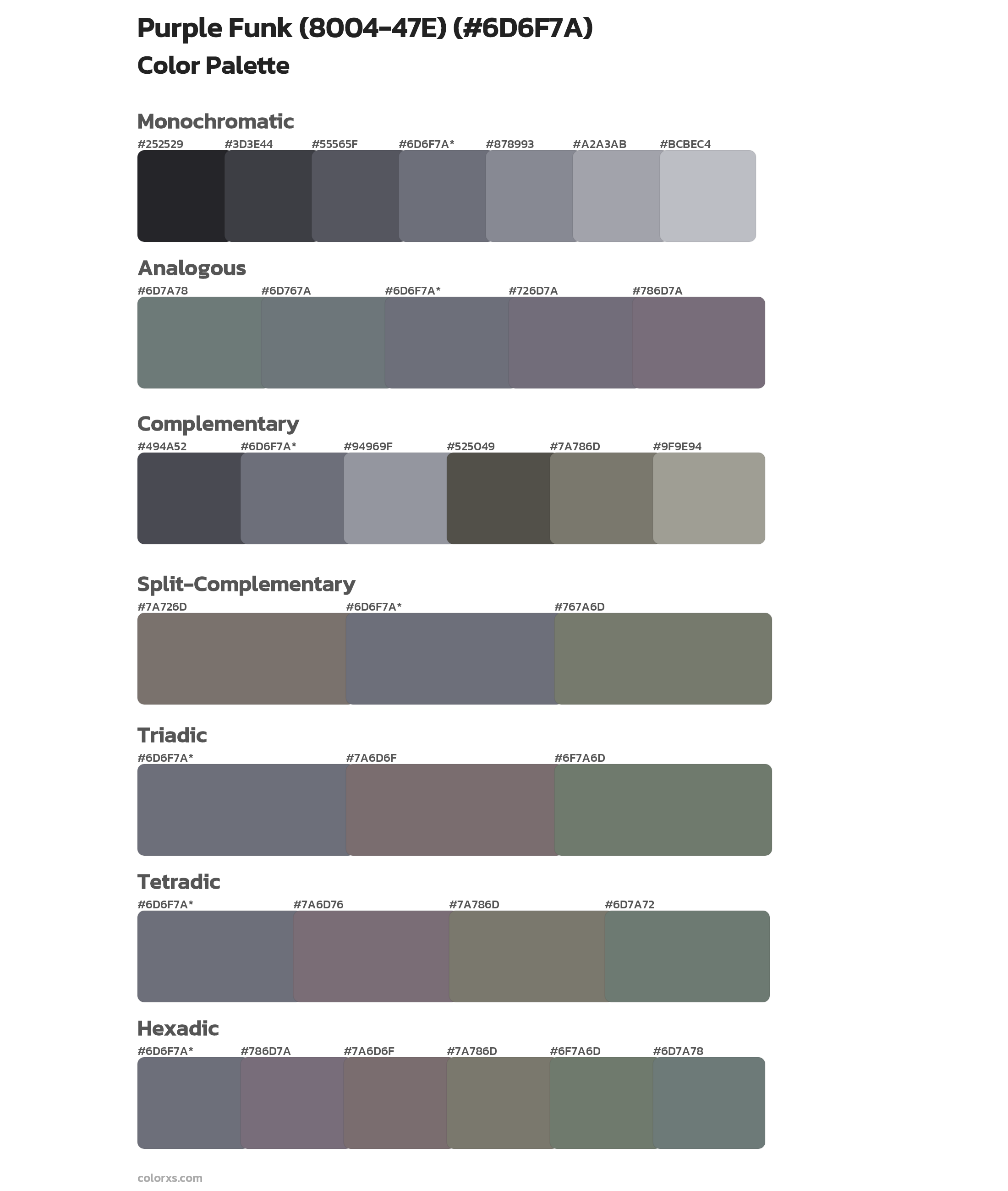 Purple Funk (8004-47E) Color Scheme Palettes