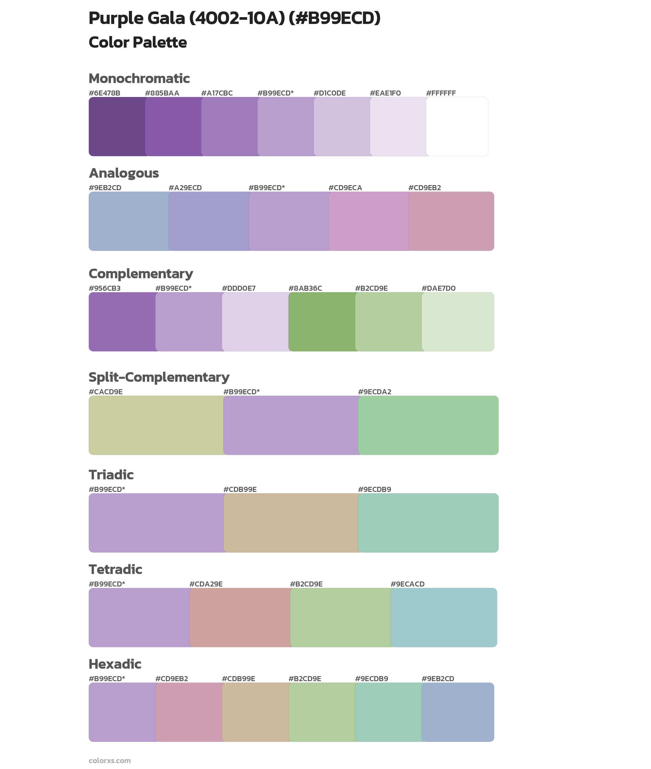 Purple Gala (4002-10A) Color Scheme Palettes