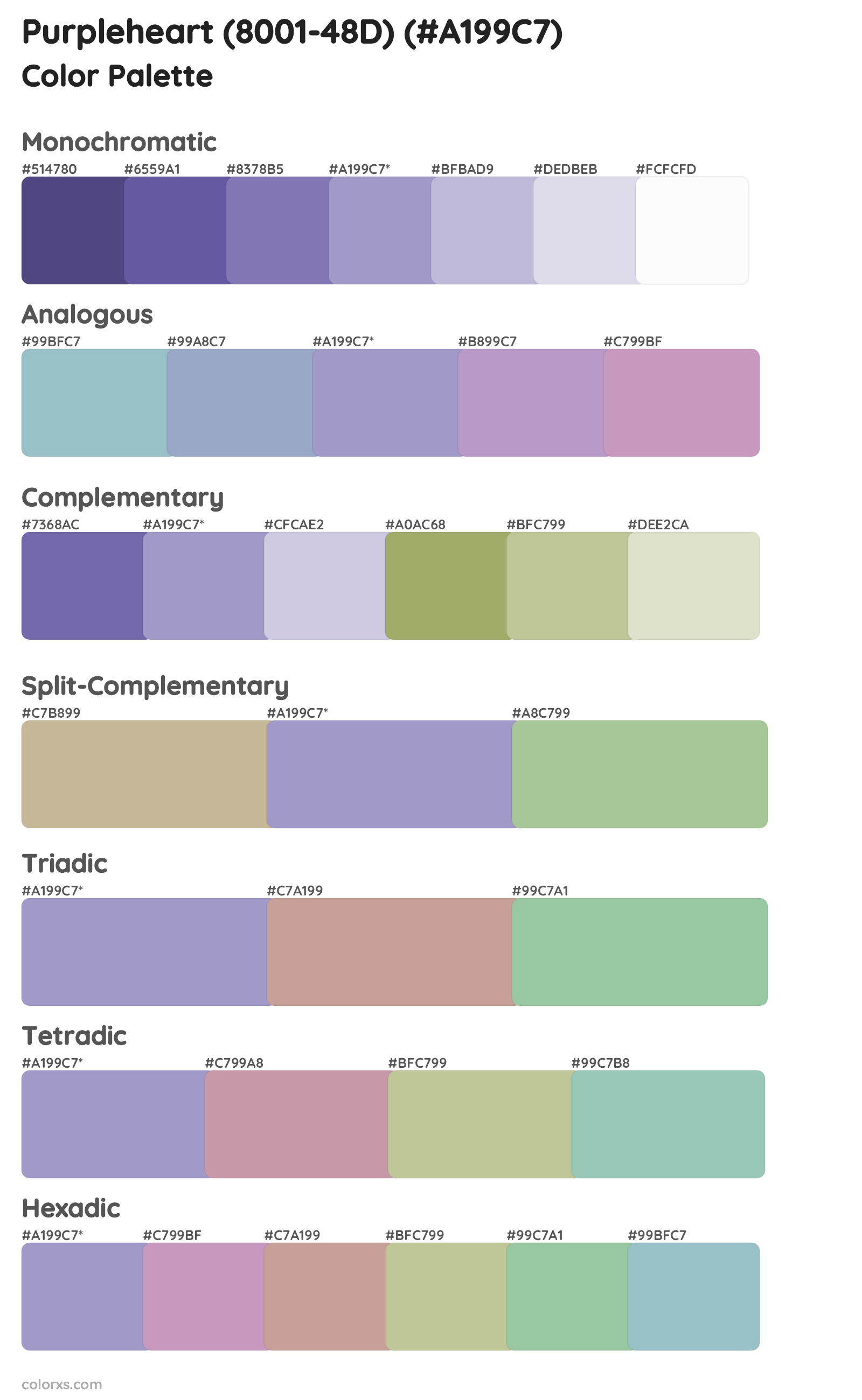 Purpleheart (8001-48D) Color Scheme Palettes