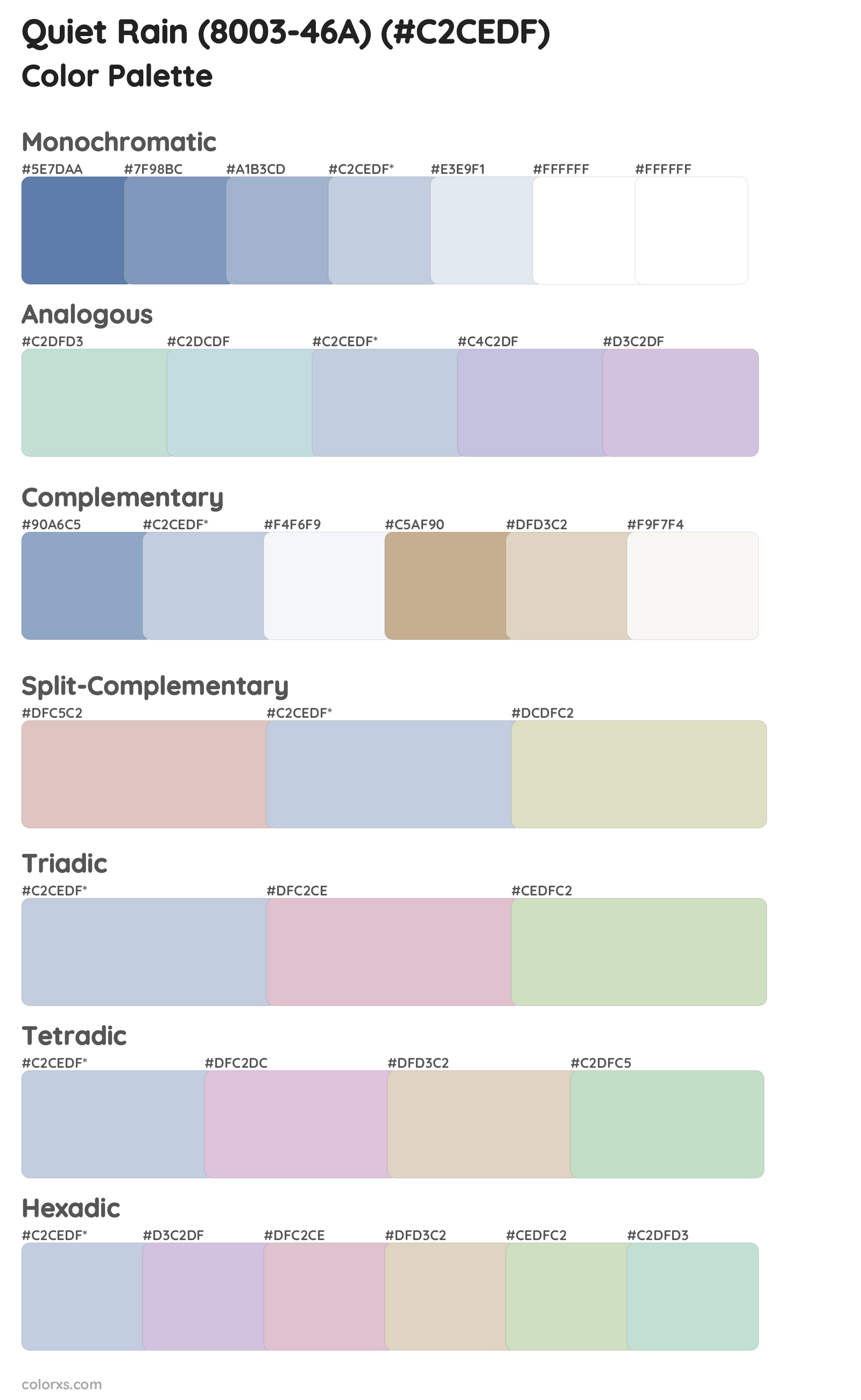 Quiet Rain (8003-46A) Color Scheme Palettes