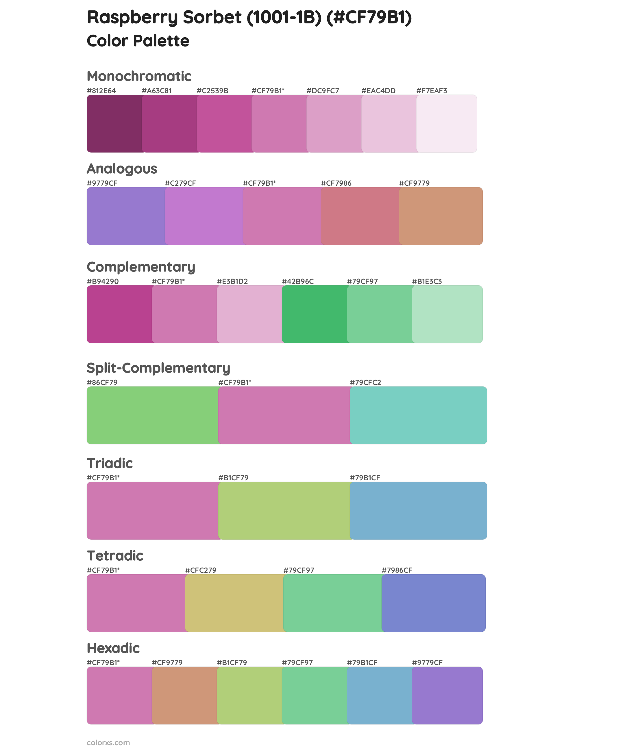 Raspberry Sorbet (1001-1B) Color Scheme Palettes
