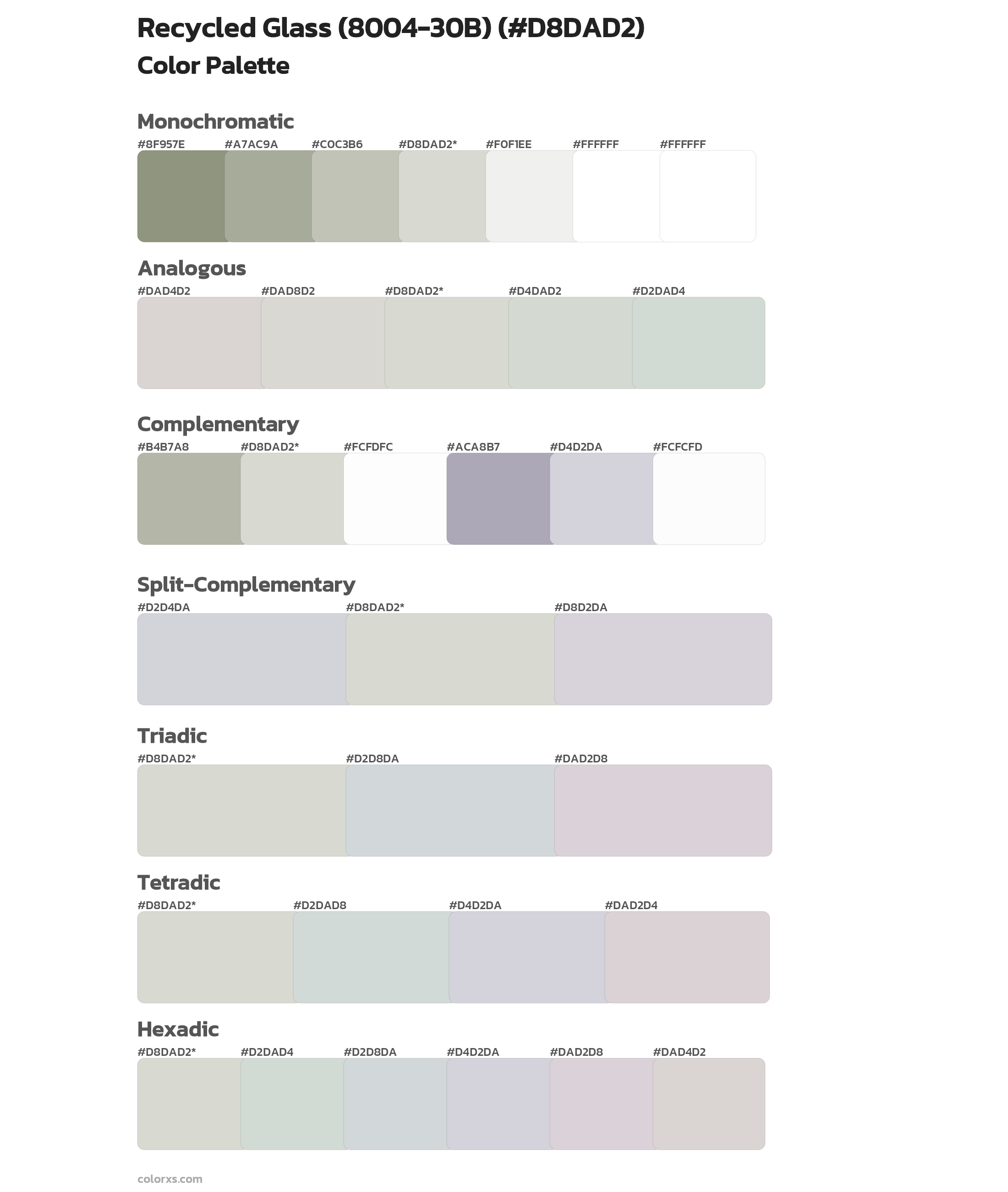 Recycled Glass (8004-30B) Color Scheme Palettes