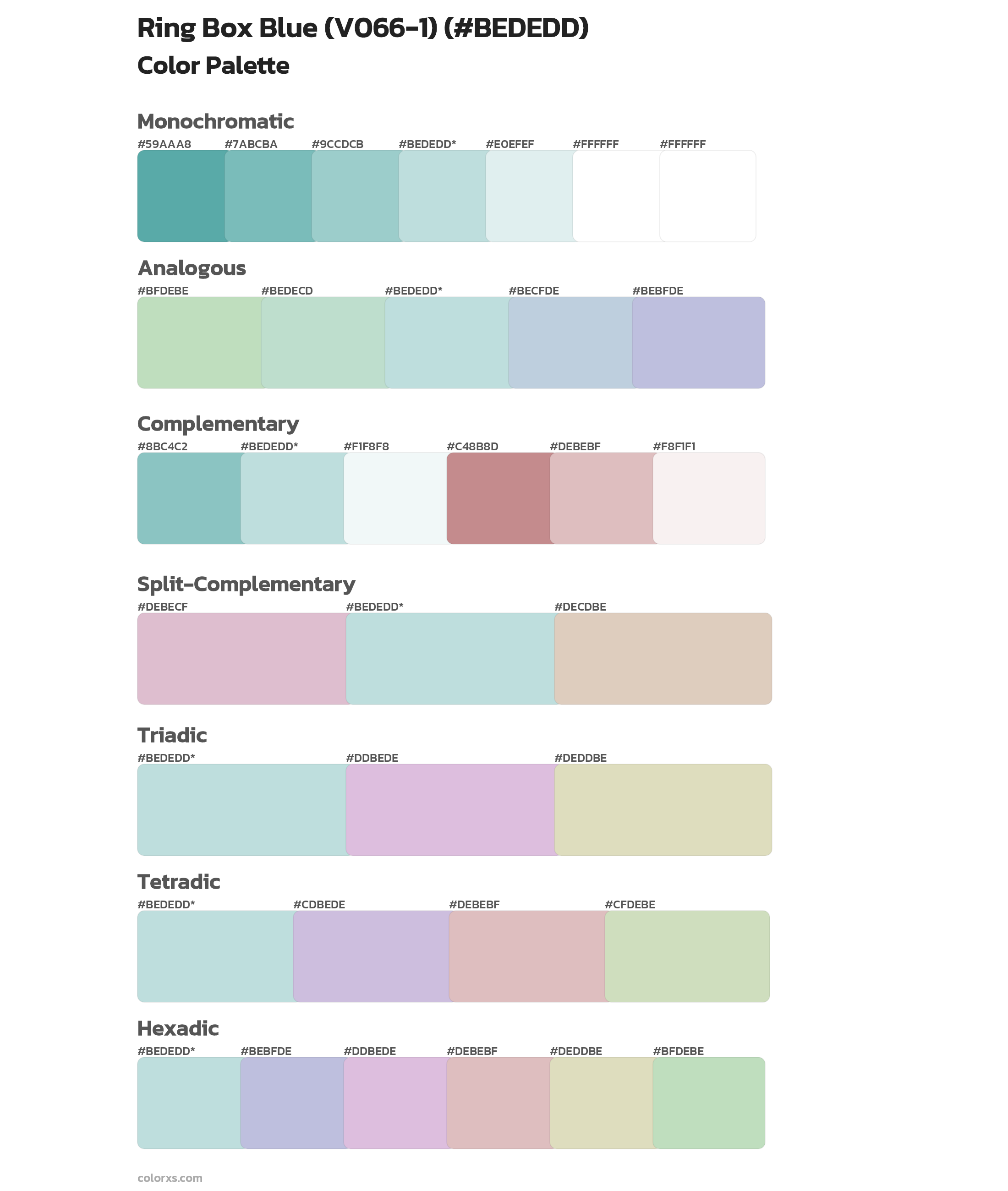 Ring Box Blue (V066-1) Color Scheme Palettes