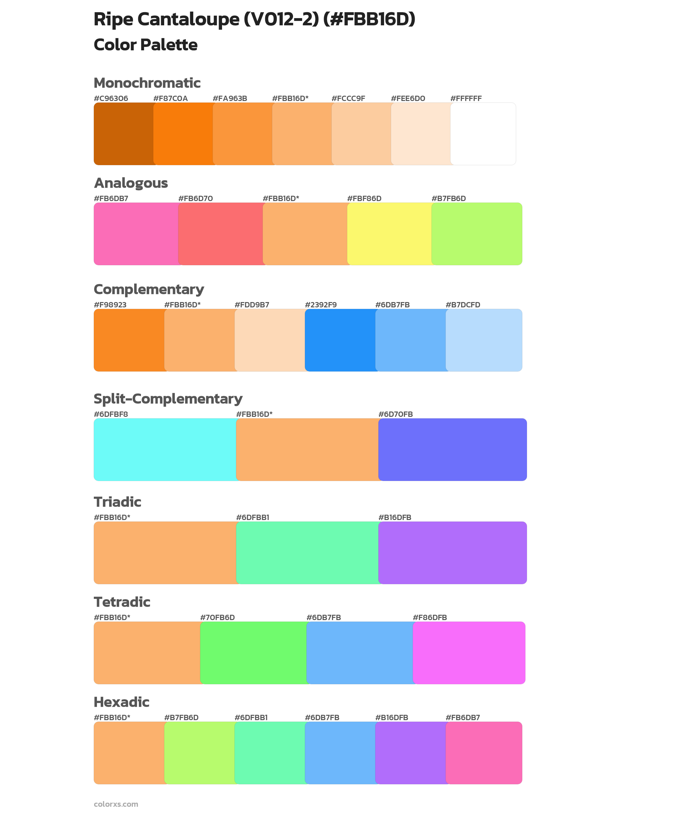 Ripe Cantaloupe (V012-2) Color Scheme Palettes