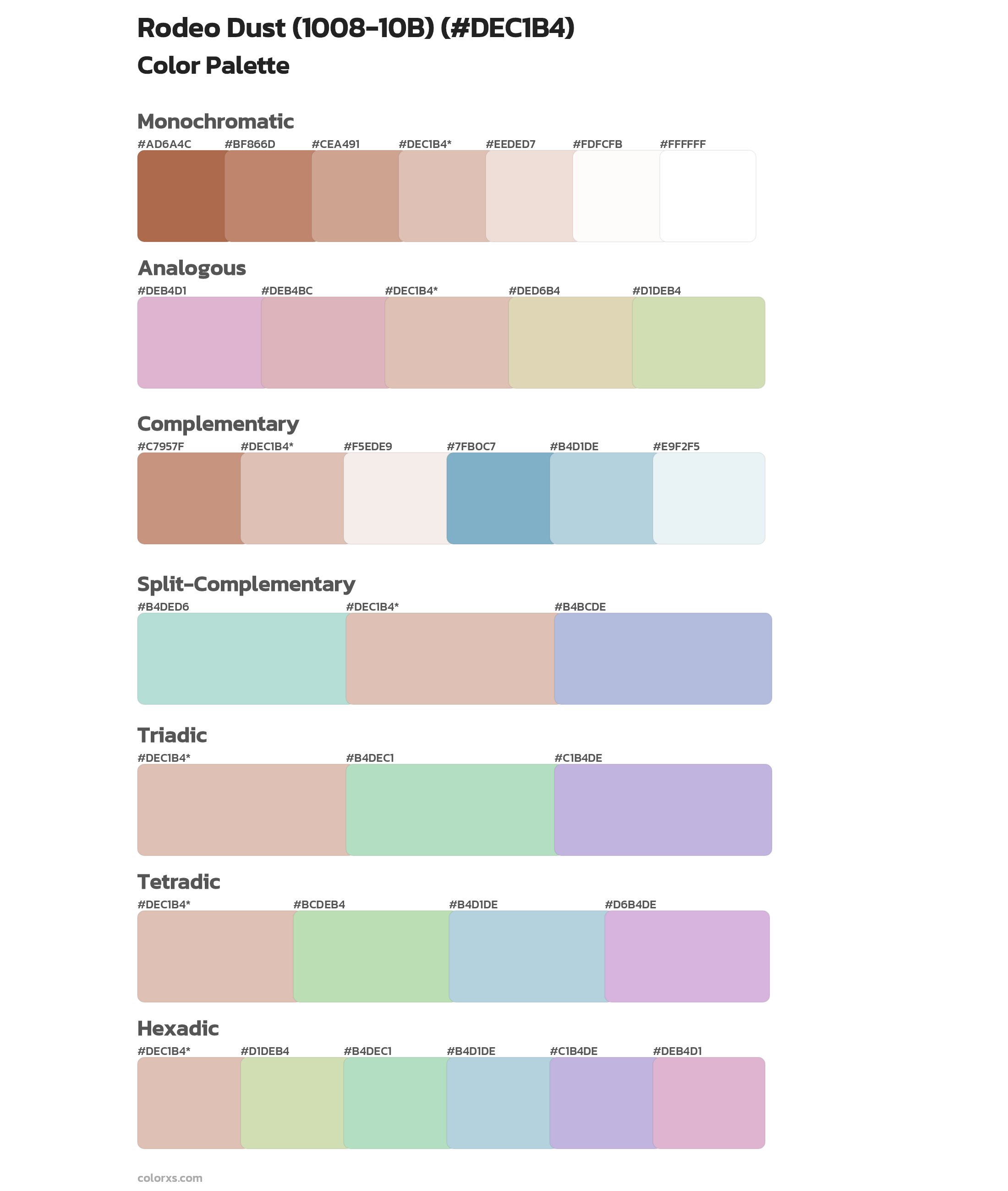 Rodeo Dust (1008-10B) Color Scheme Palettes