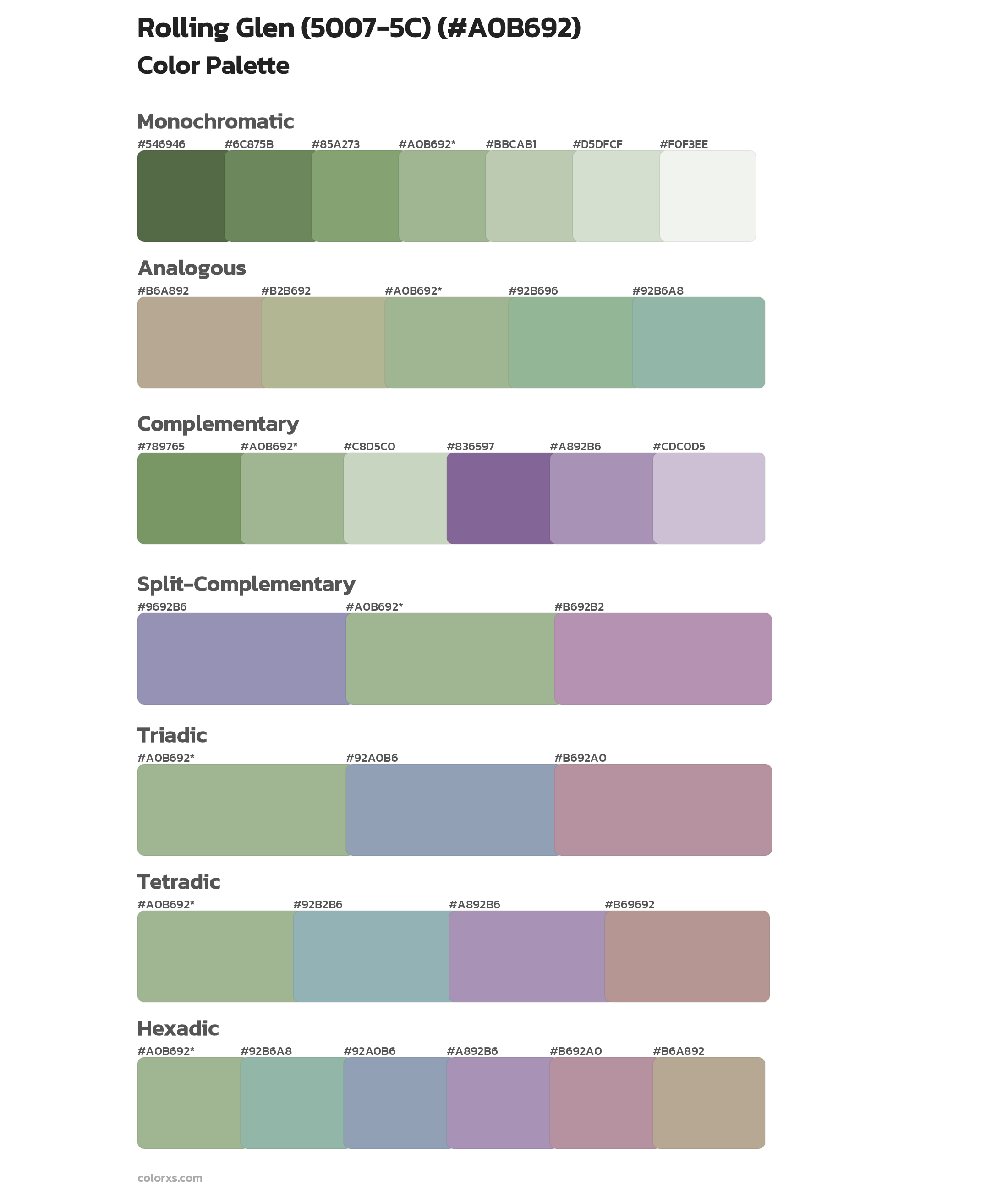 Rolling Glen (5007-5C) Color Scheme Palettes