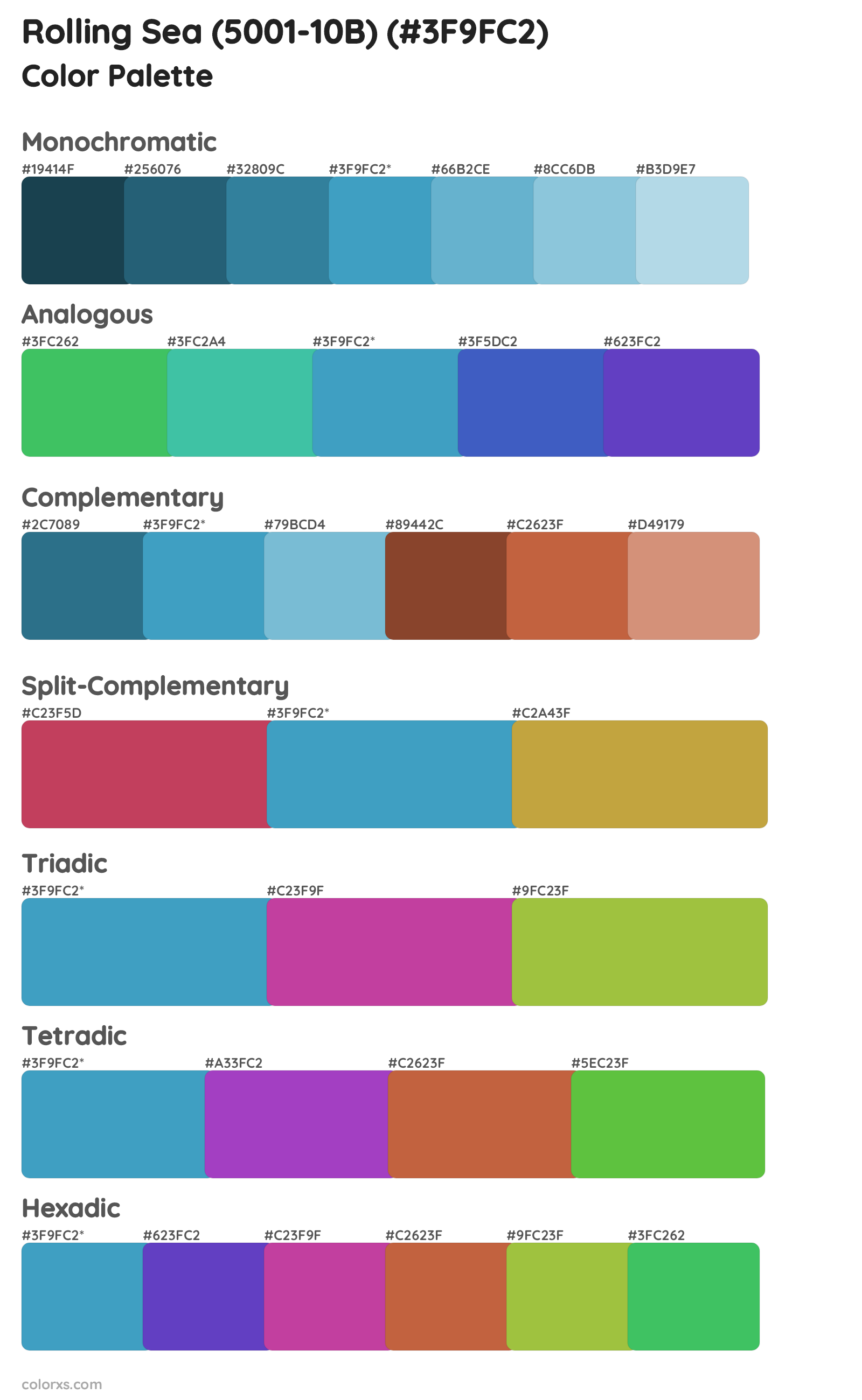 Rolling Sea (5001-10B) Color Scheme Palettes