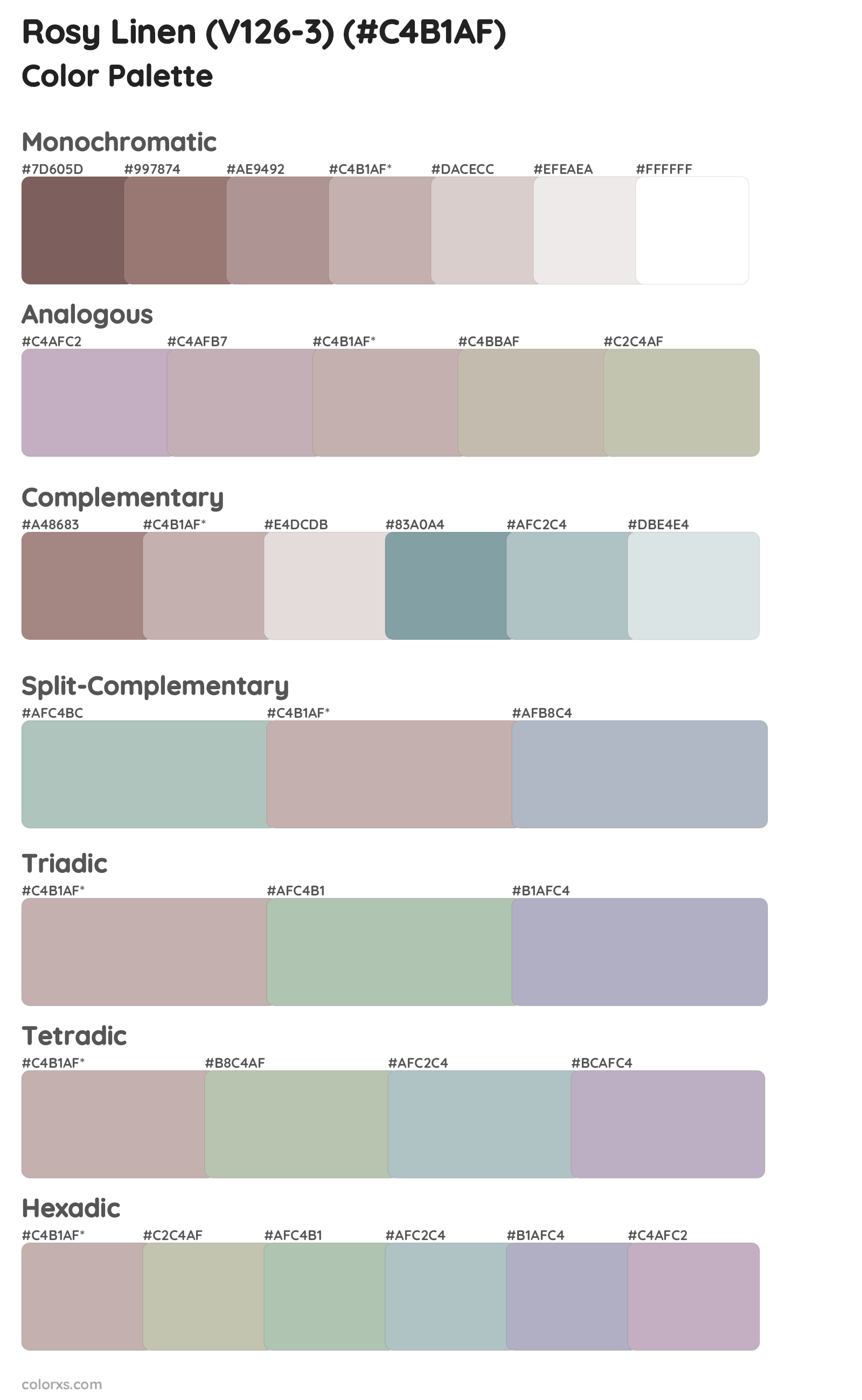Rosy Linen (V126-3) Color Scheme Palettes