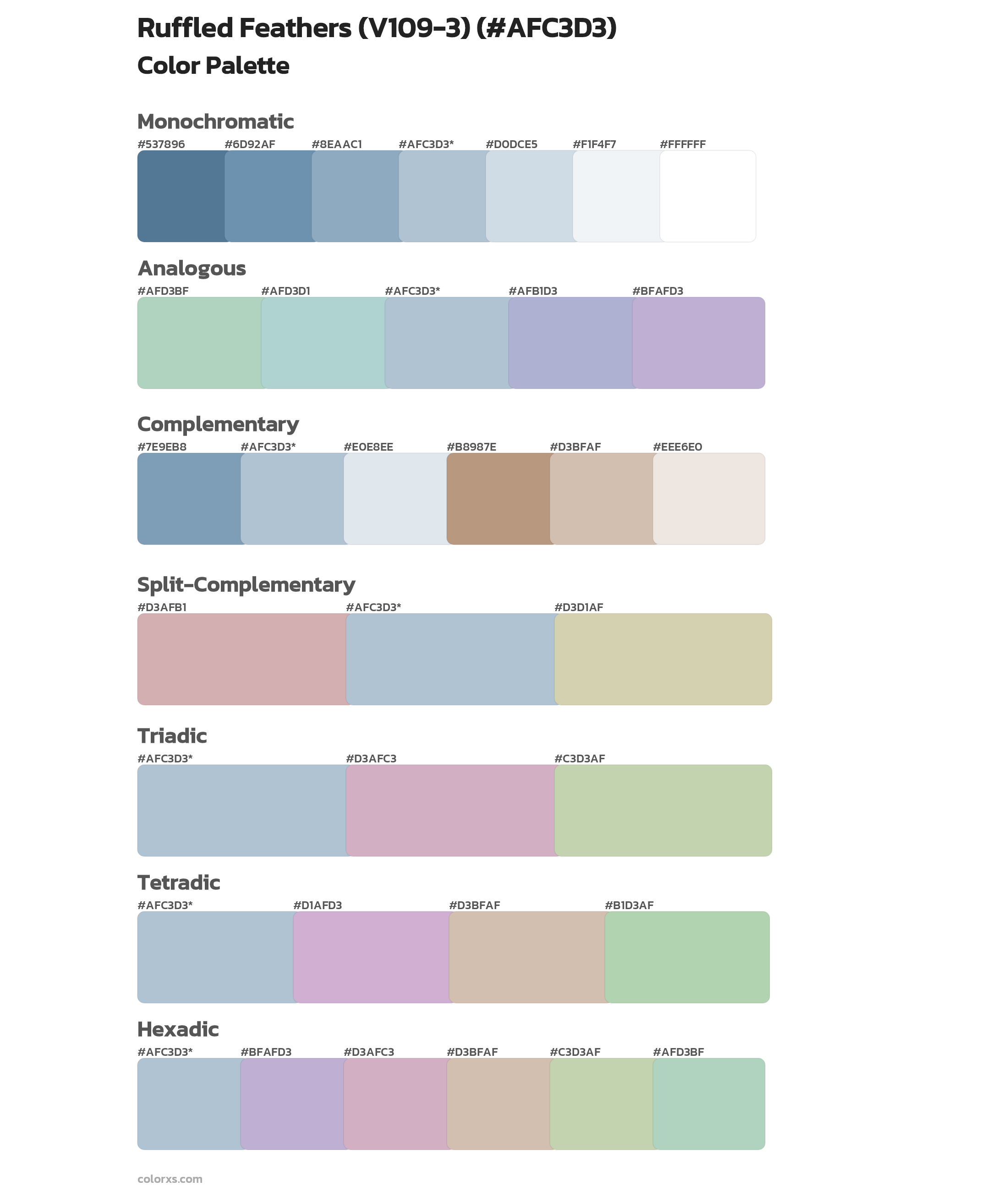 Ruffled Feathers (V109-3) Color Scheme Palettes