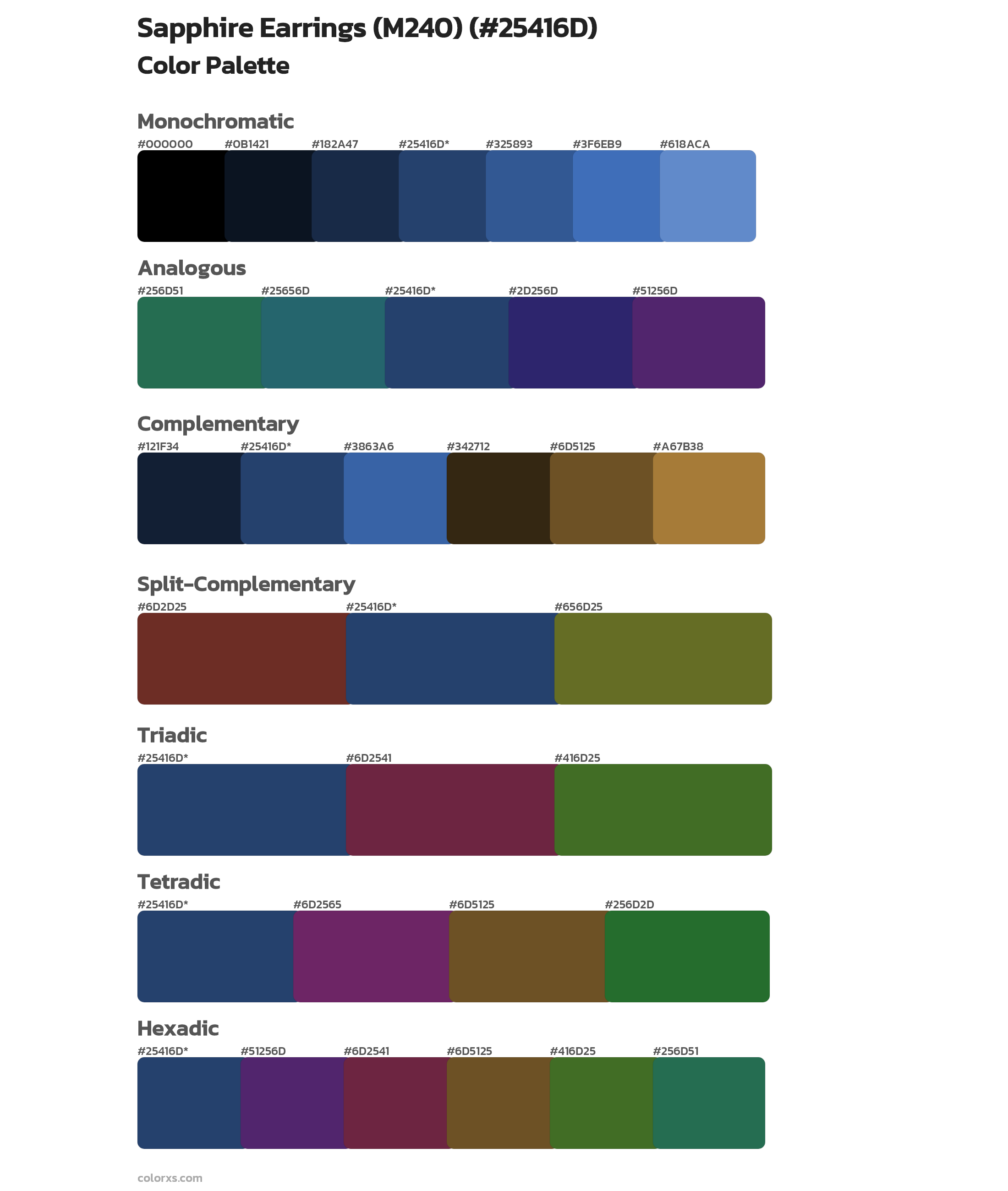 Sapphire Earrings (M240) Color Scheme Palettes