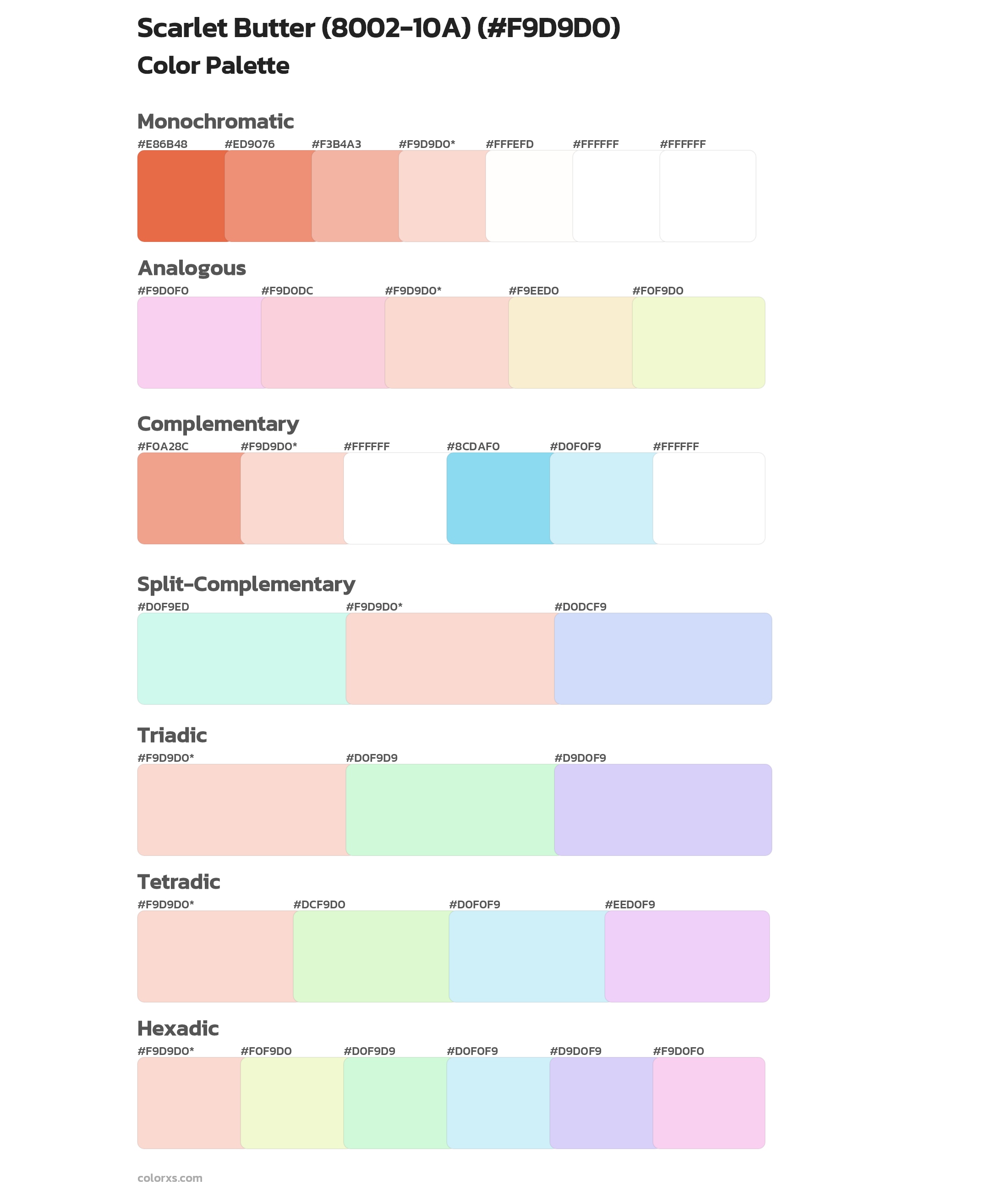 Scarlet Butter (8002-10A) Color Scheme Palettes