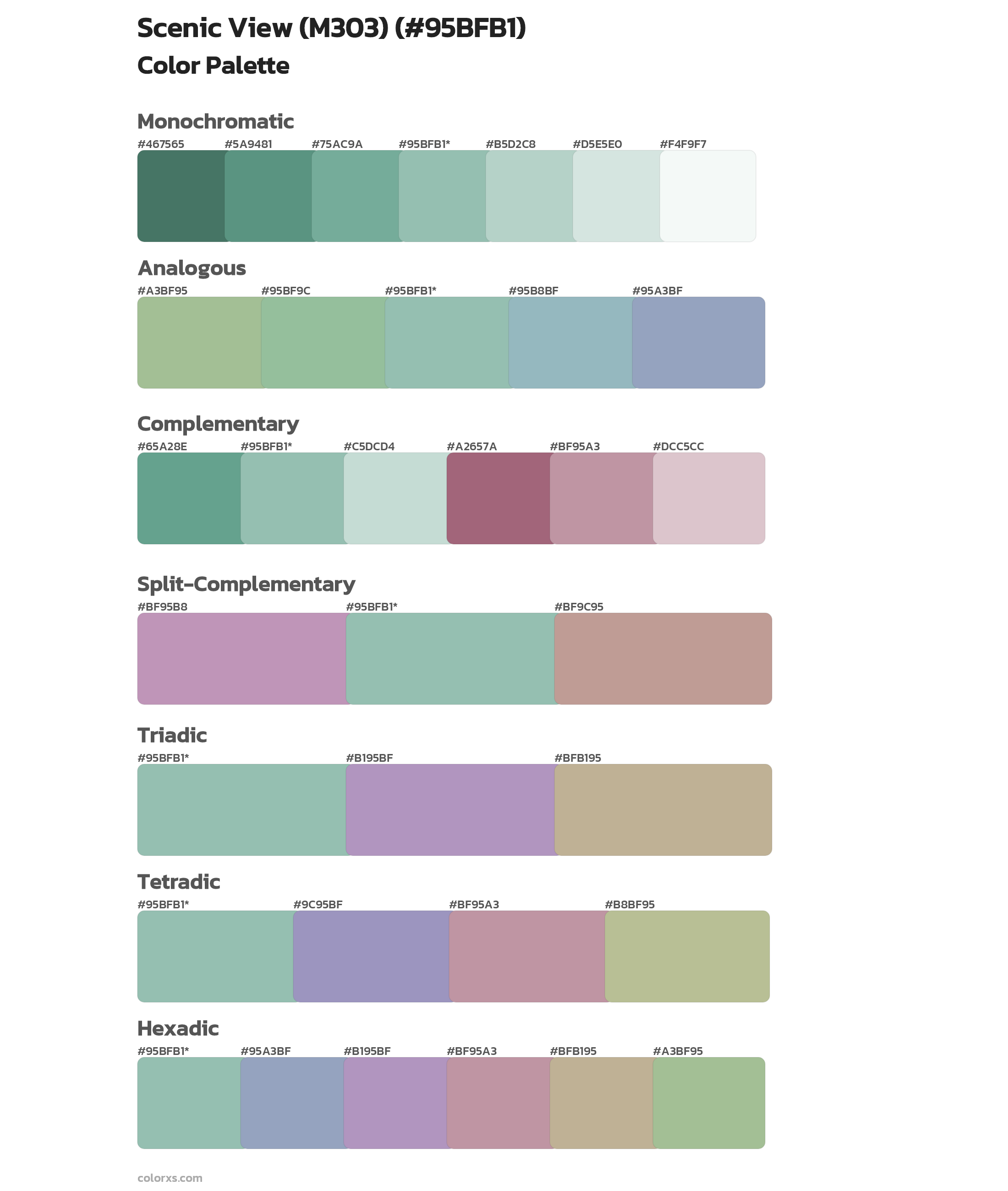 Scenic View (M303) Color Scheme Palettes