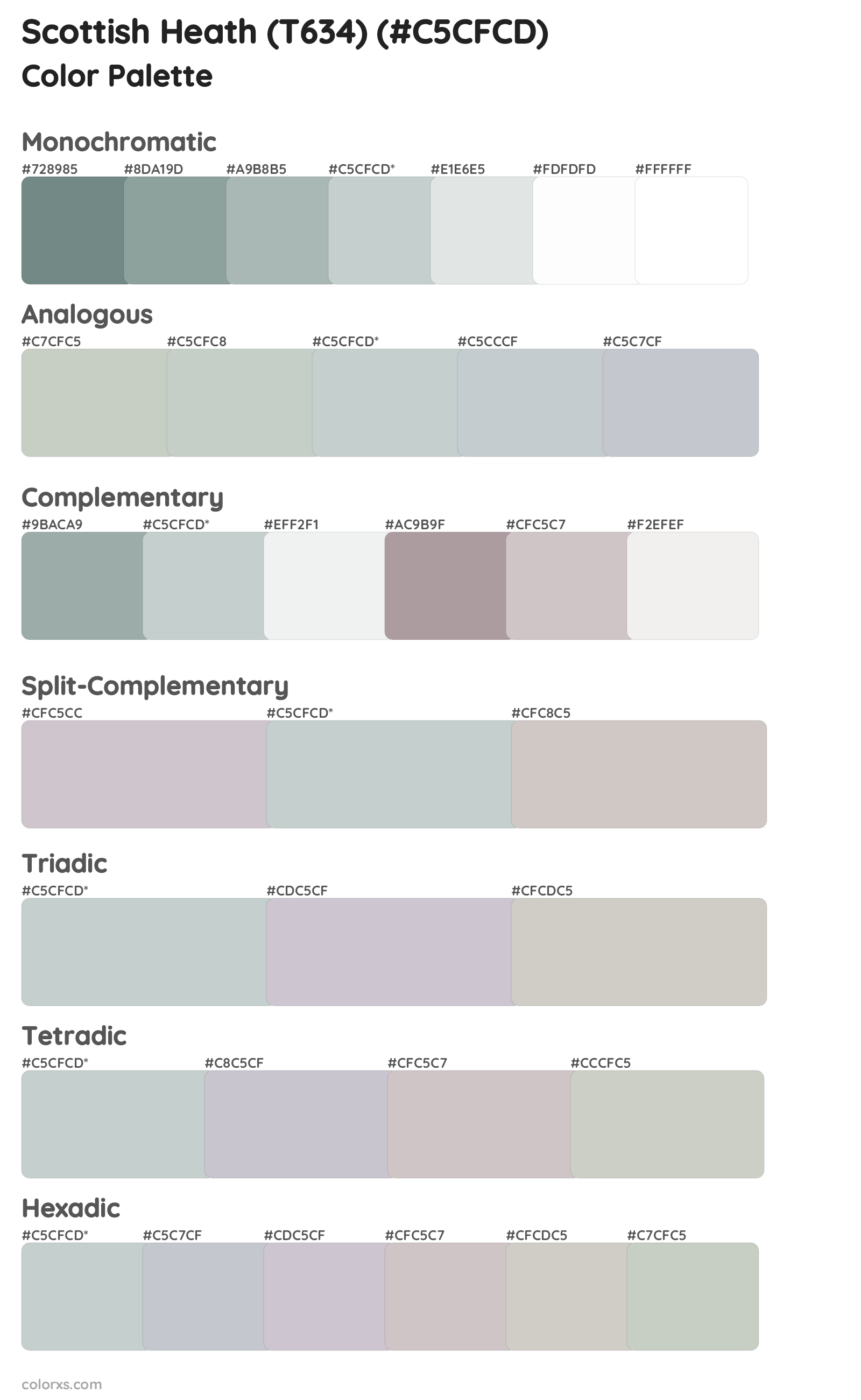 Scottish Heath (T634) Color Scheme Palettes