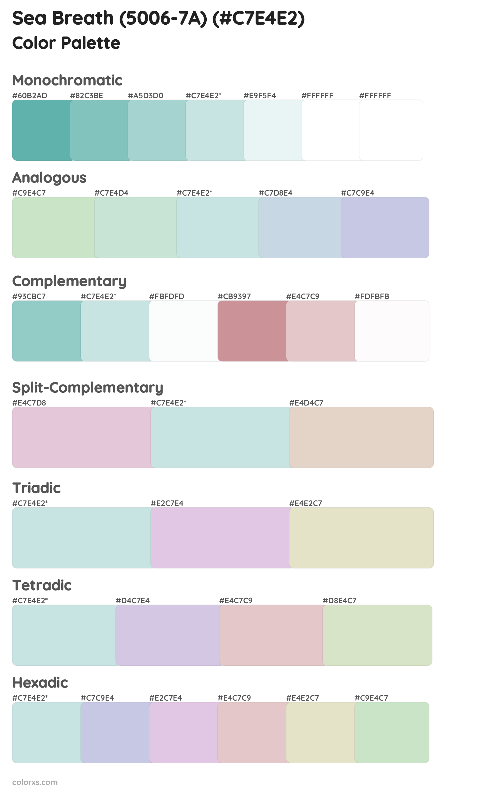 Sea Breath (5006-7A) Color Scheme Palettes
