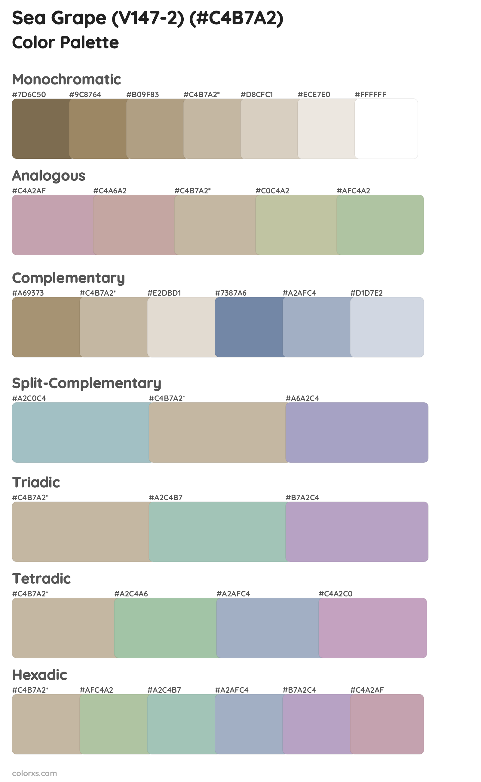 Sea Grape (V147-2) Color Scheme Palettes