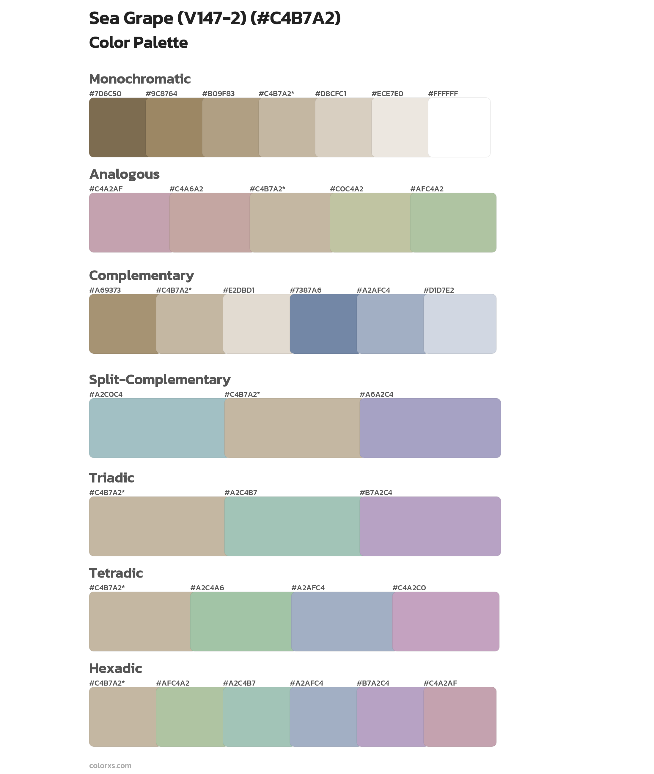 Sea Grape (V147-2) Color Scheme Palettes
