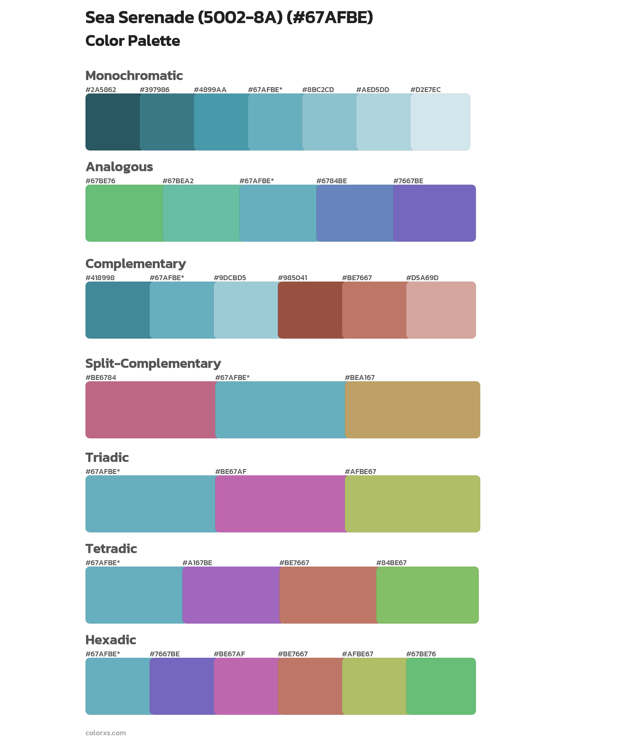 Sea Serenade (5002-8A) Color Scheme Palettes