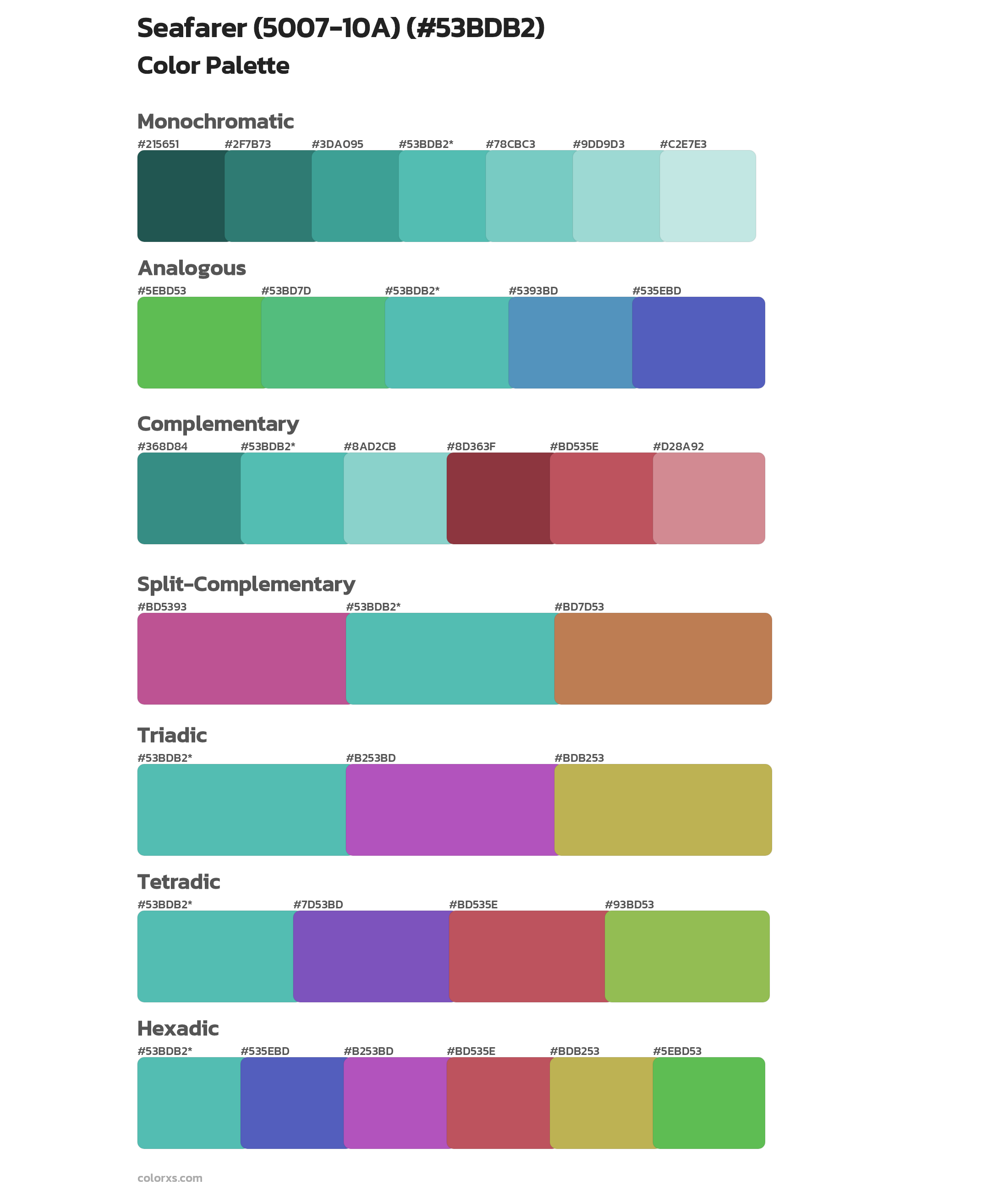 Seafarer (5007-10A) Color Scheme Palettes