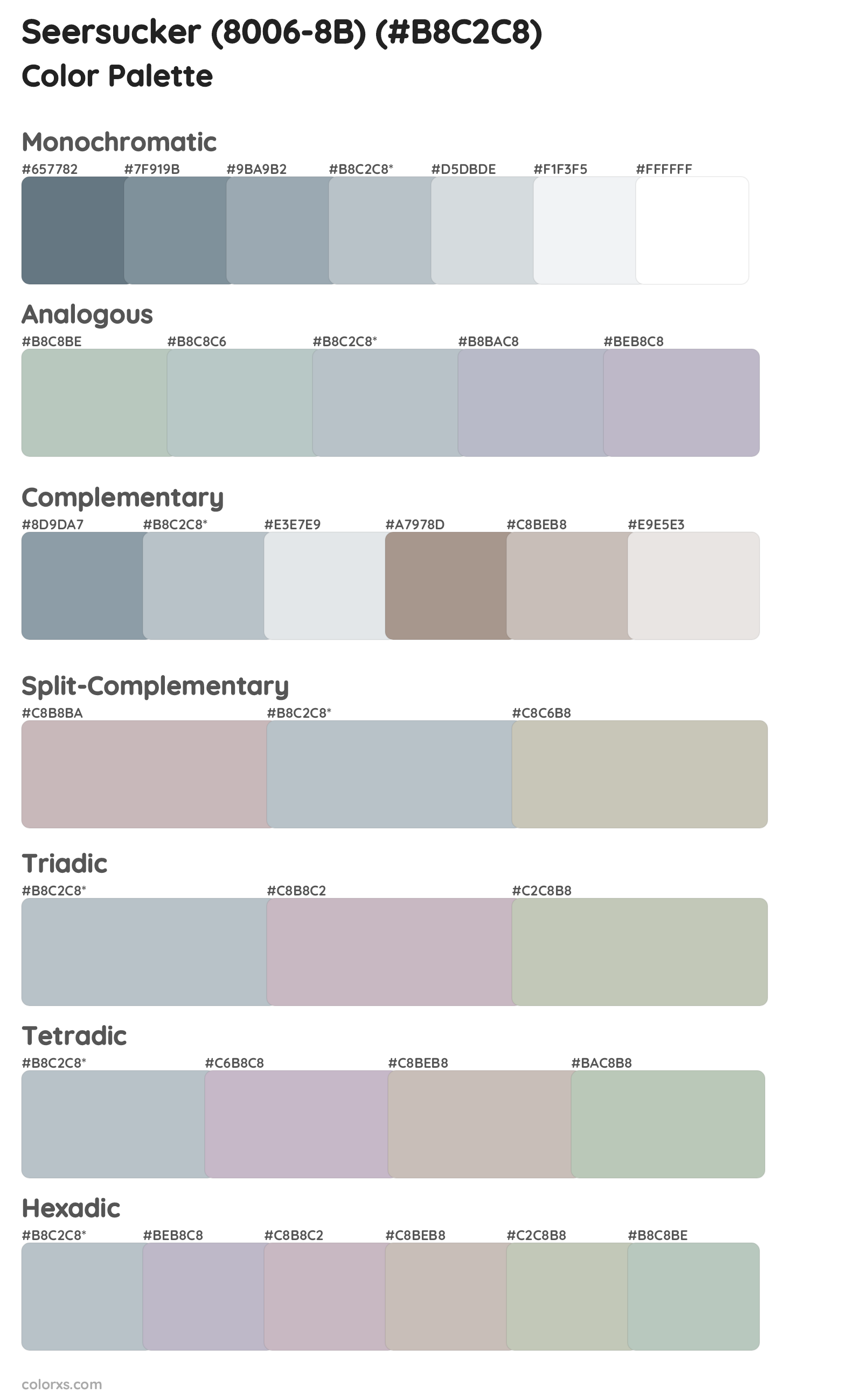 Seersucker (8006-8B) Color Scheme Palettes