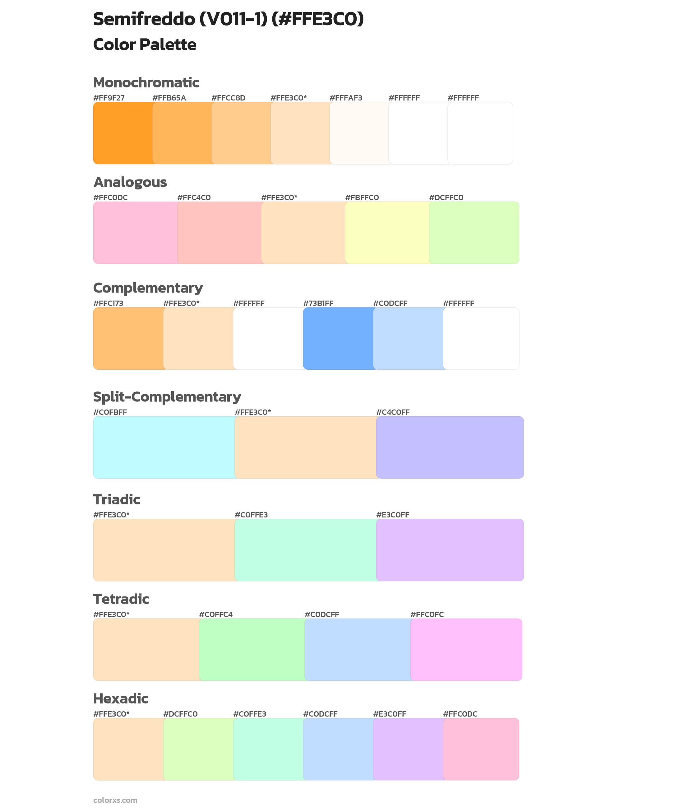 Semifreddo (V011-1) Color Scheme Palettes