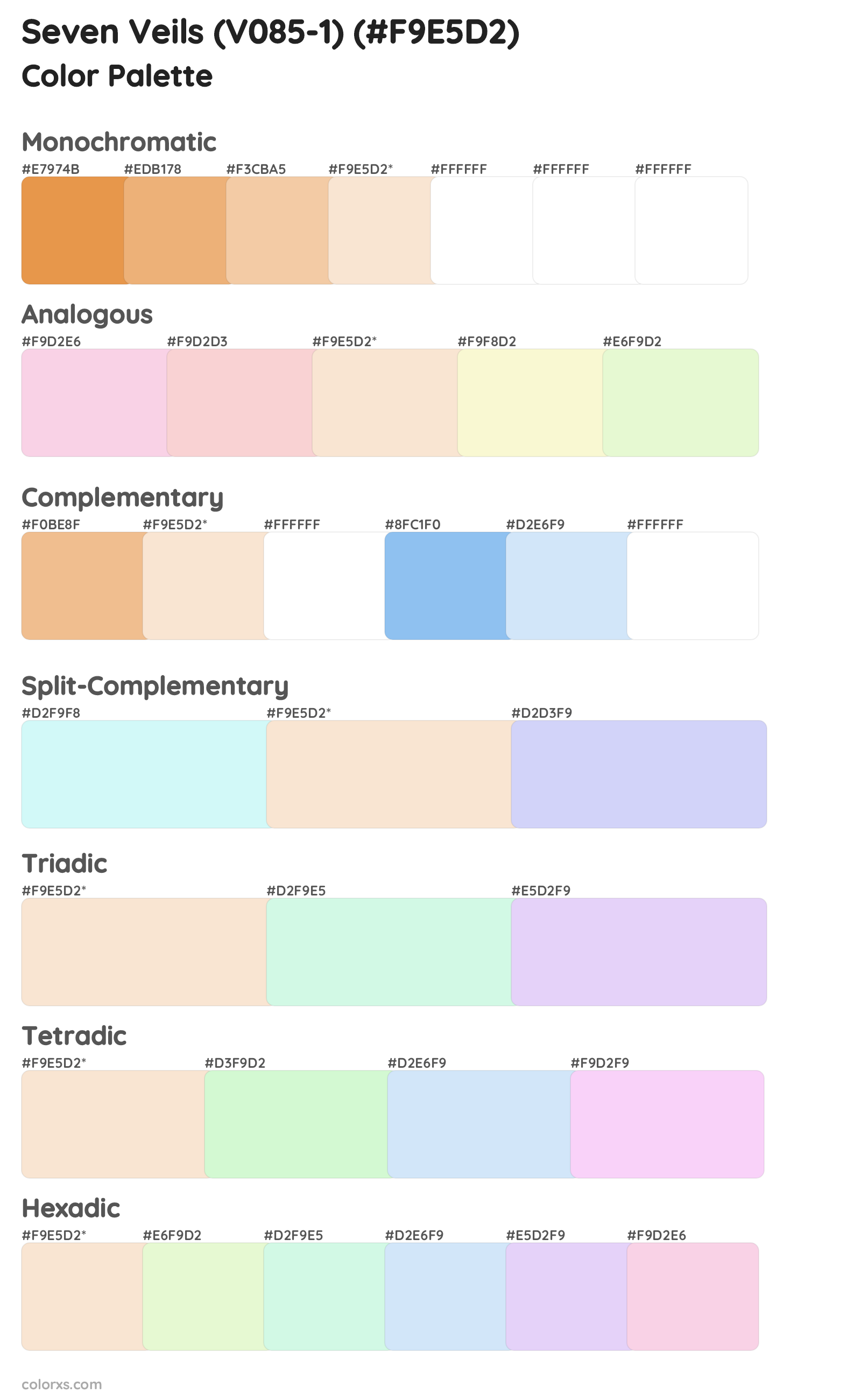 Seven Veils (V085-1) Color Scheme Palettes