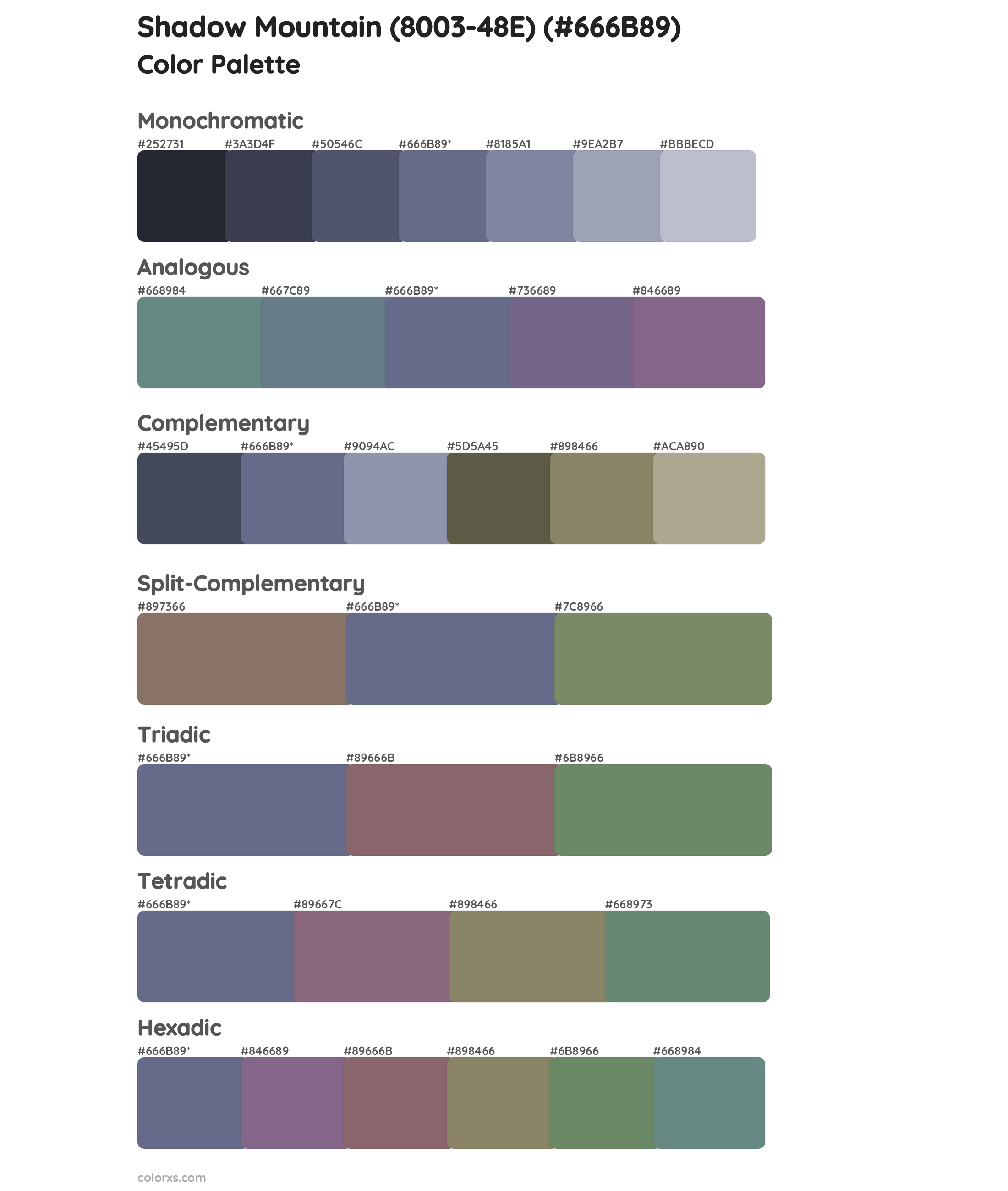 Shadow Mountain (8003-48E) Color Scheme Palettes
