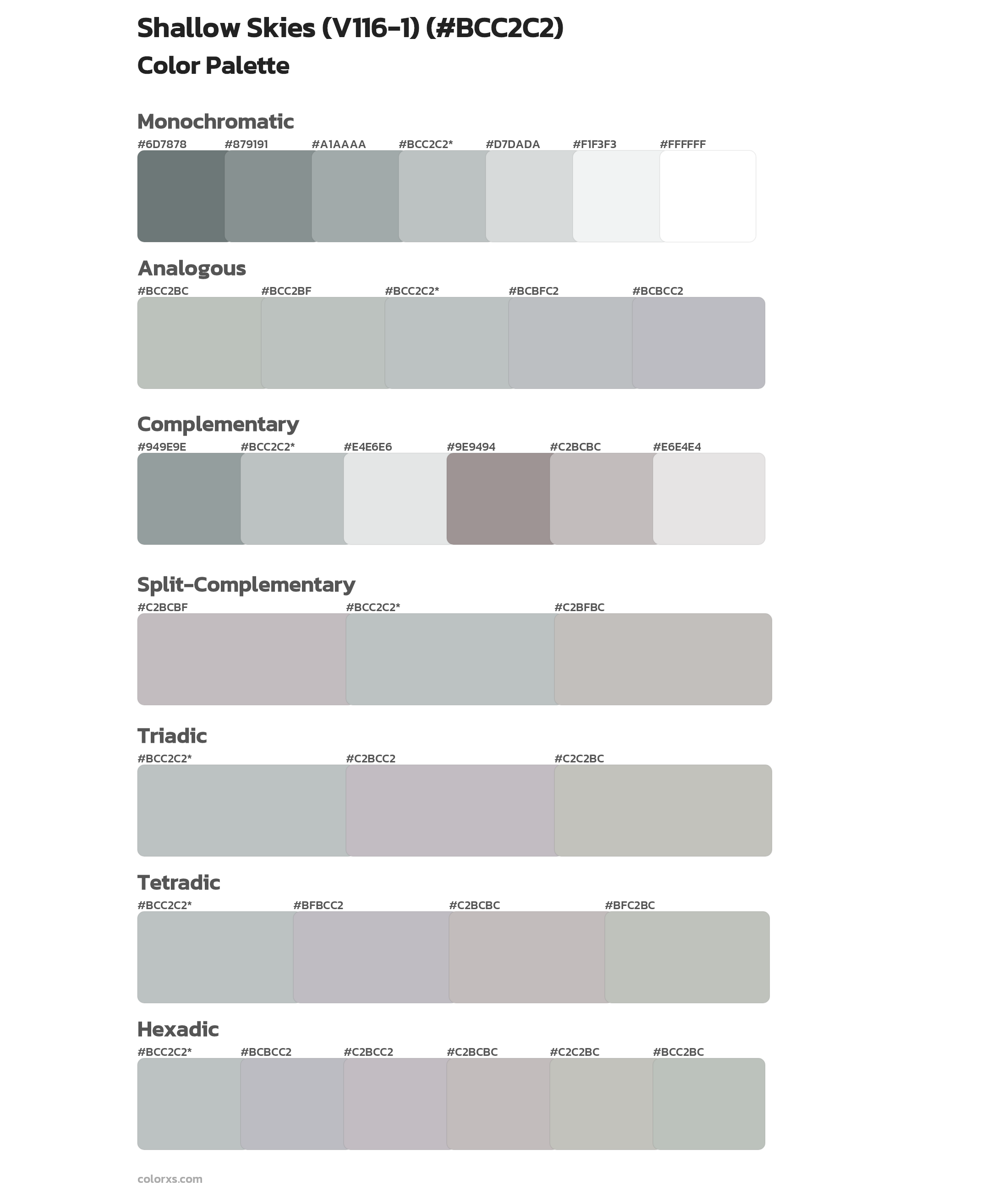 Shallow Skies (V116-1) Color Scheme Palettes
