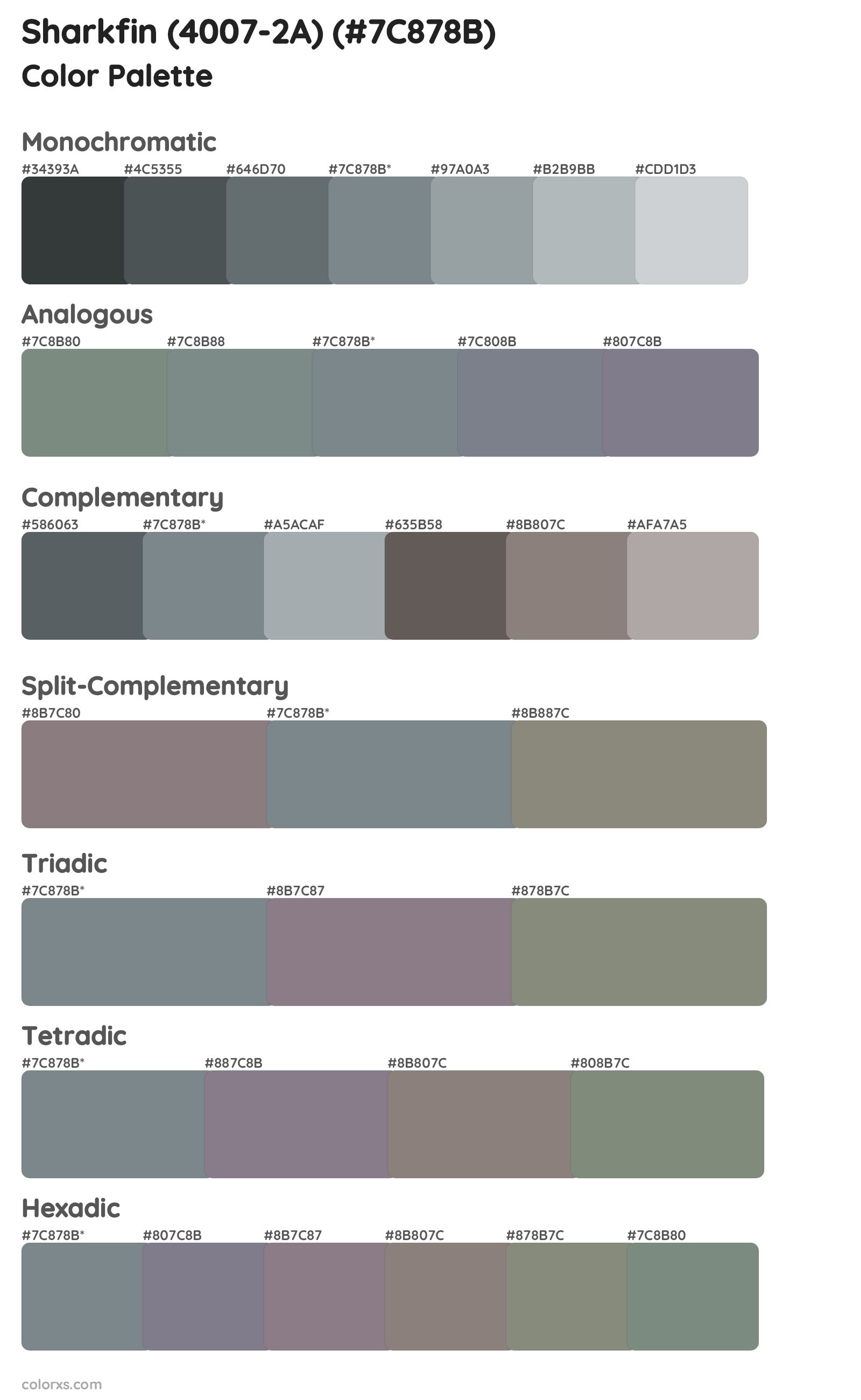 Sharkfin (4007-2A) Color Scheme Palettes
