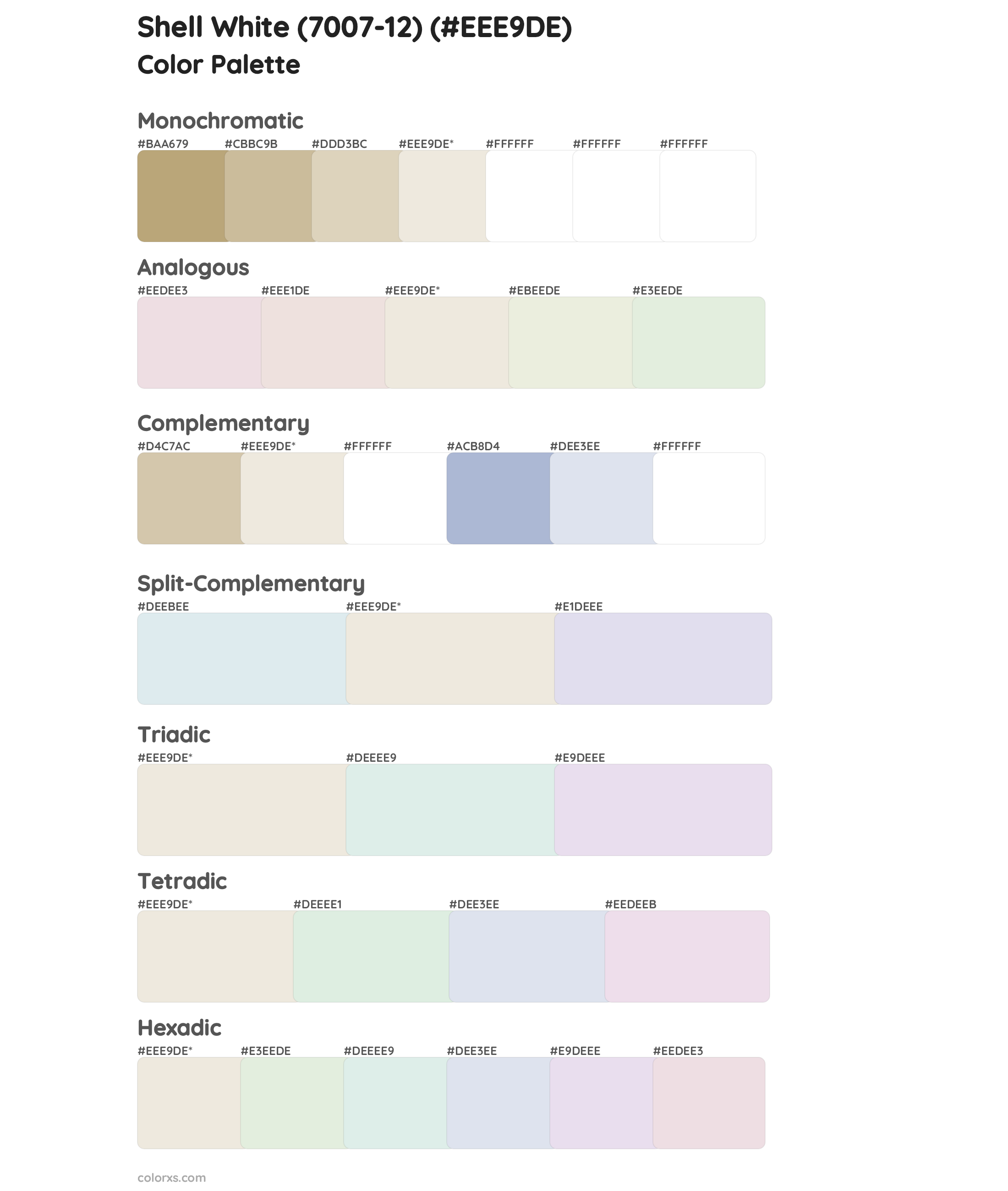 Shell White (7007-12) Color Scheme Palettes