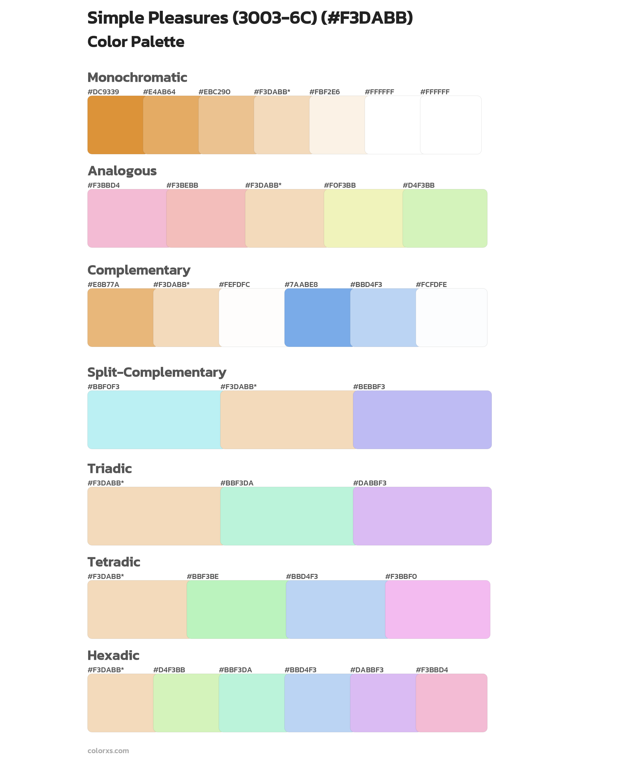 Simple Pleasures (3003-6C) Color Scheme Palettes